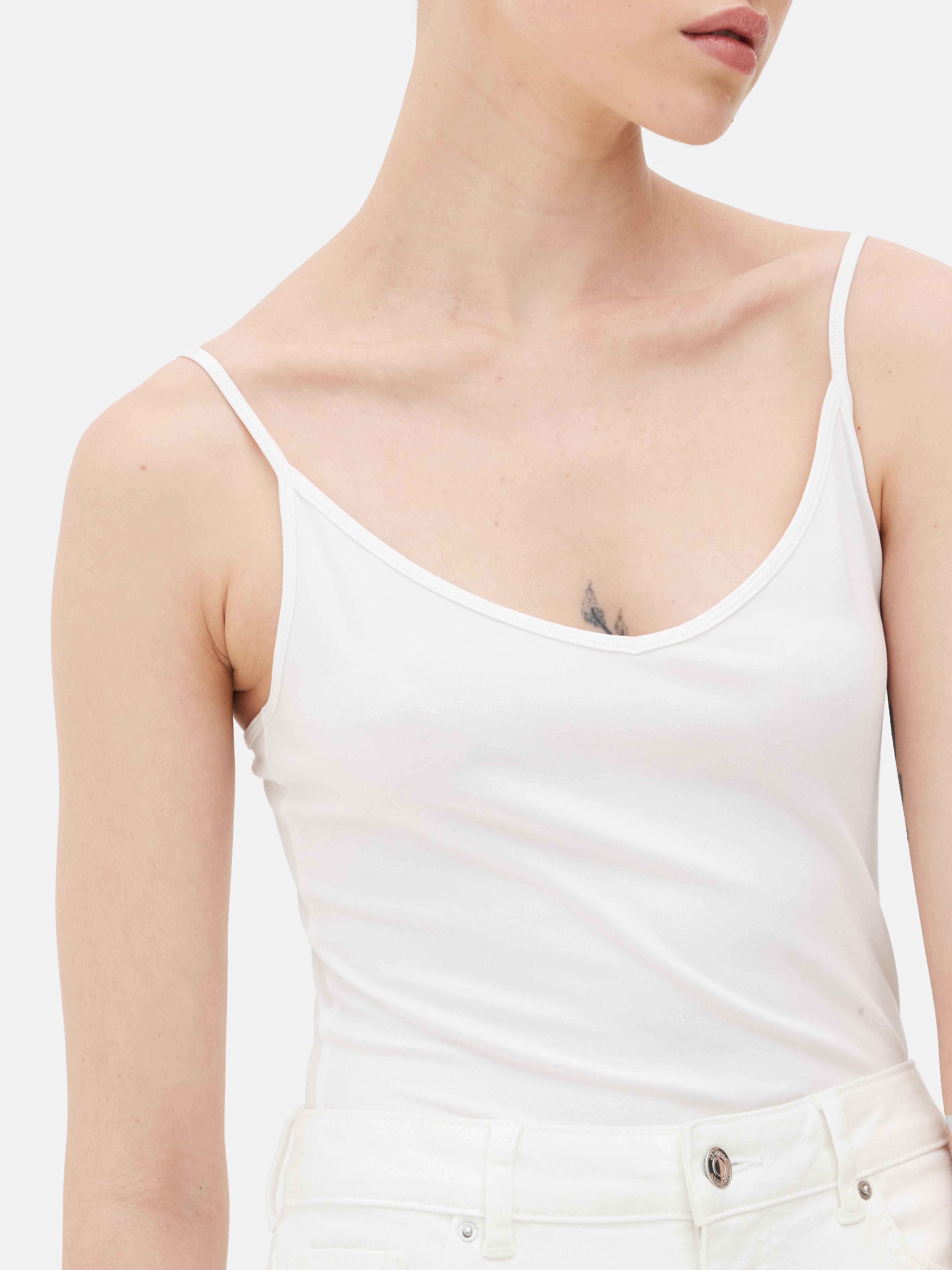 Womens Long White Cami Tank Top  Shirts, Tees, Tunics – MomMe and
