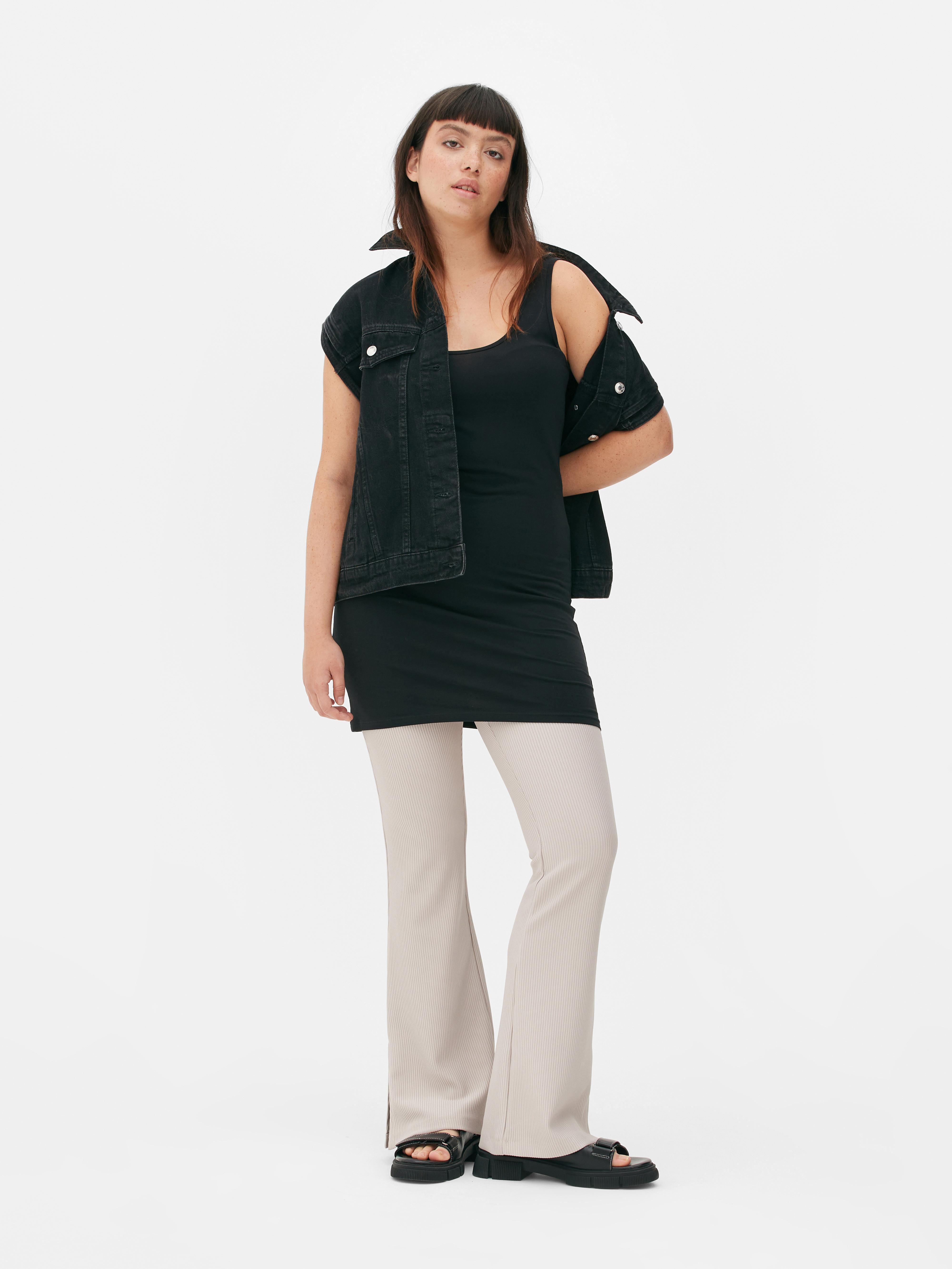 LTS MADE FOR GOOD Black Cotton Longline Vest Top