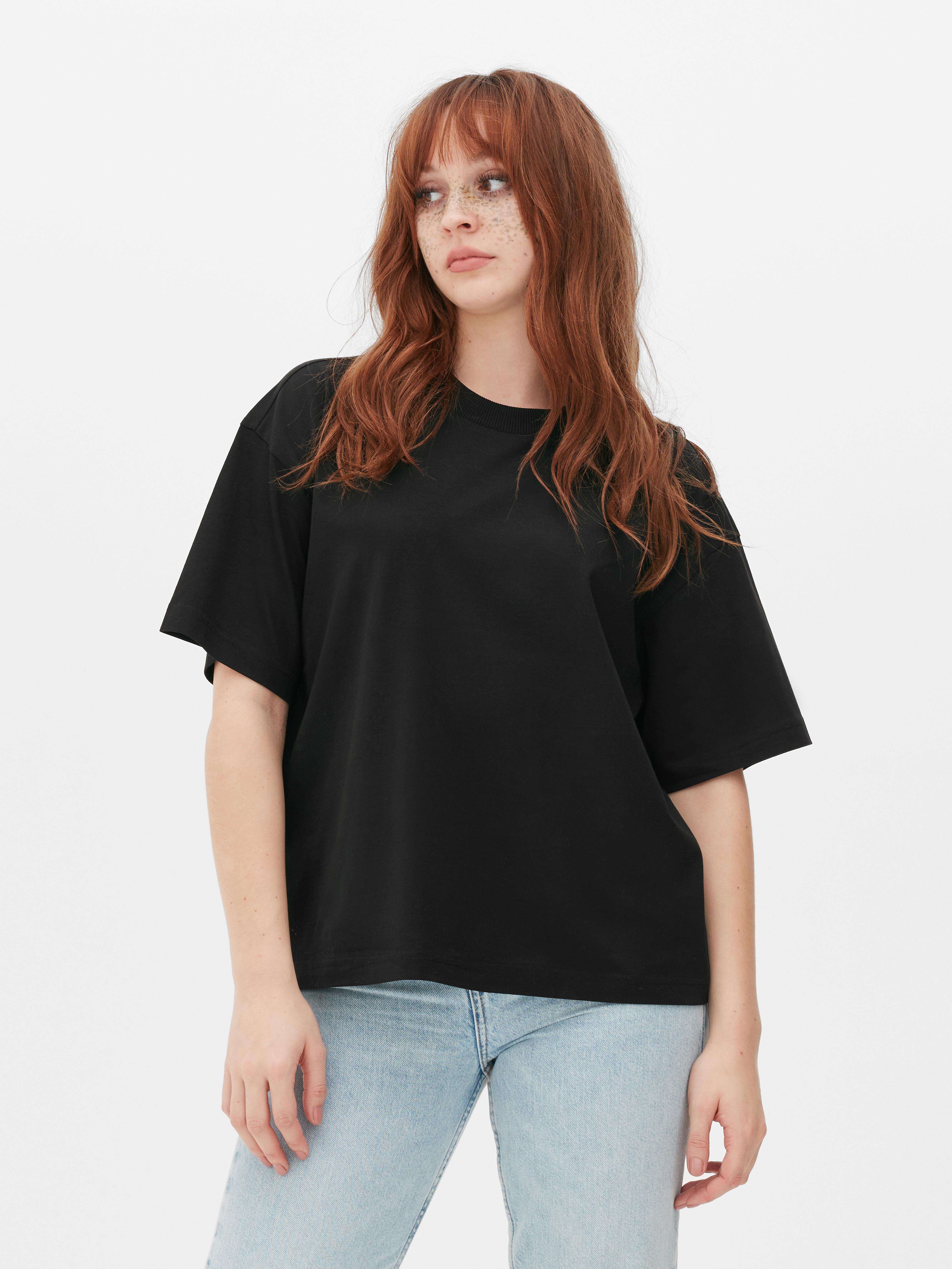 Primark Black short sleeve crop top