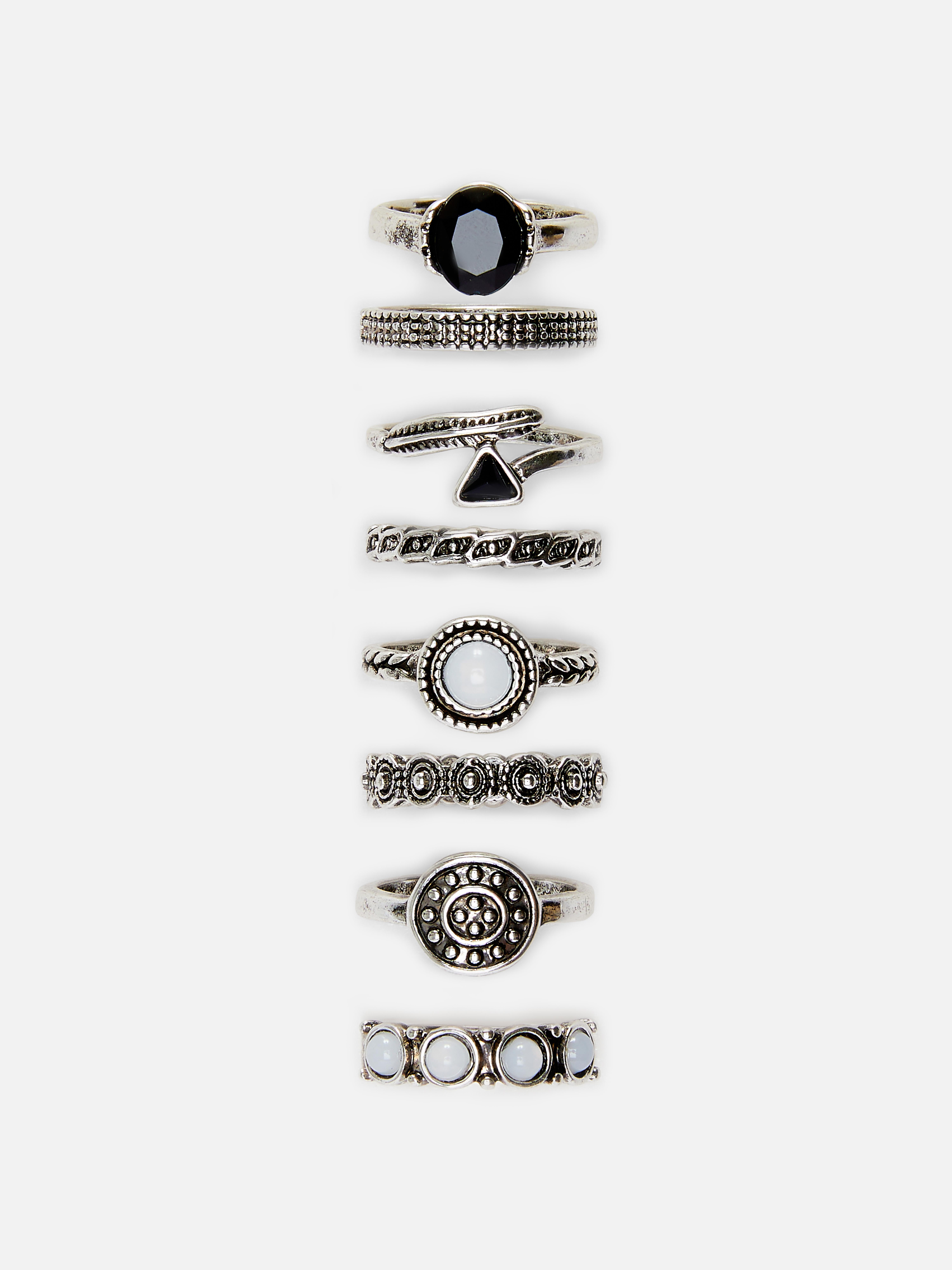 8pk Antique Style Rings