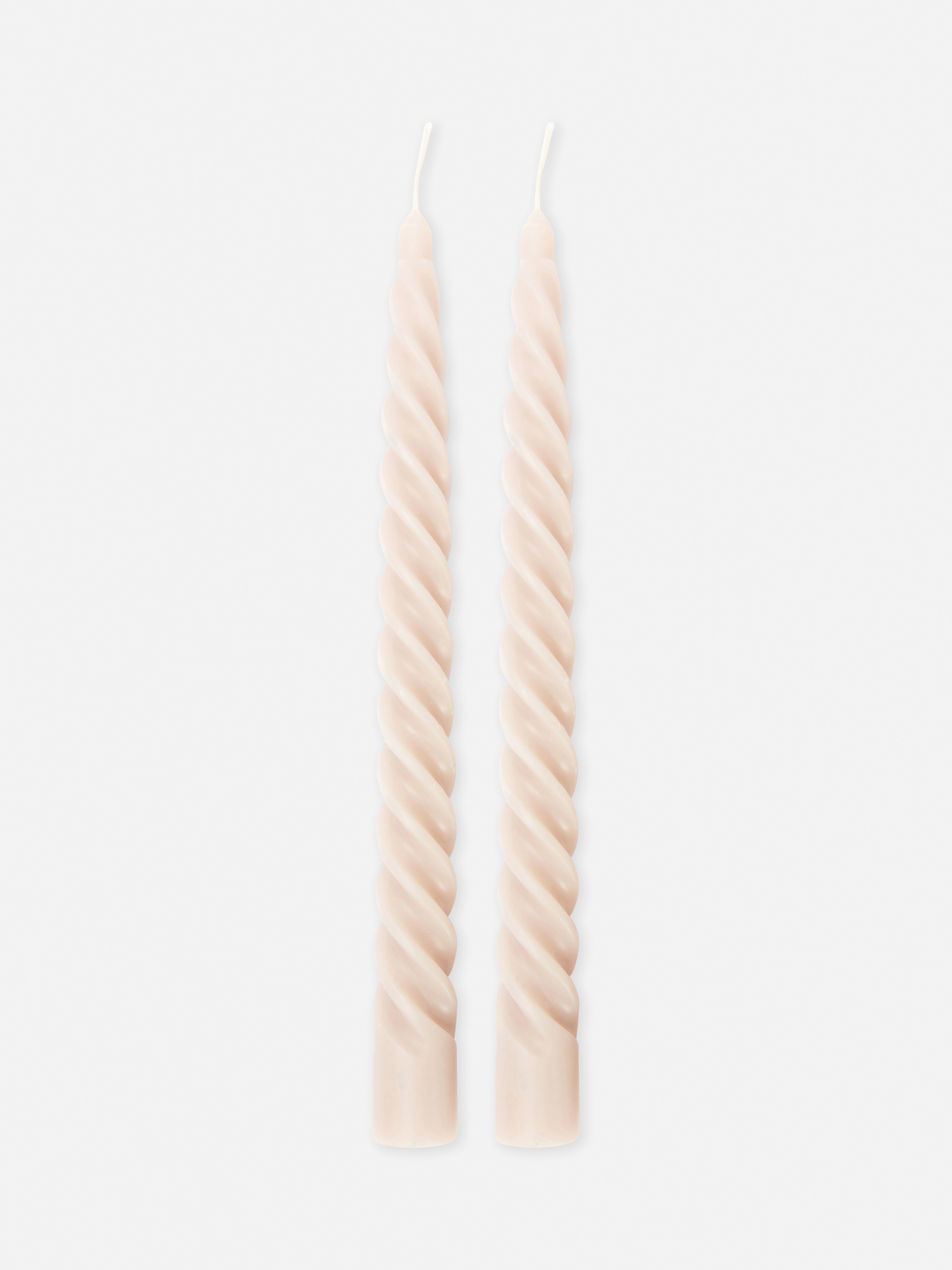 2pk Twisted Dinner Candles