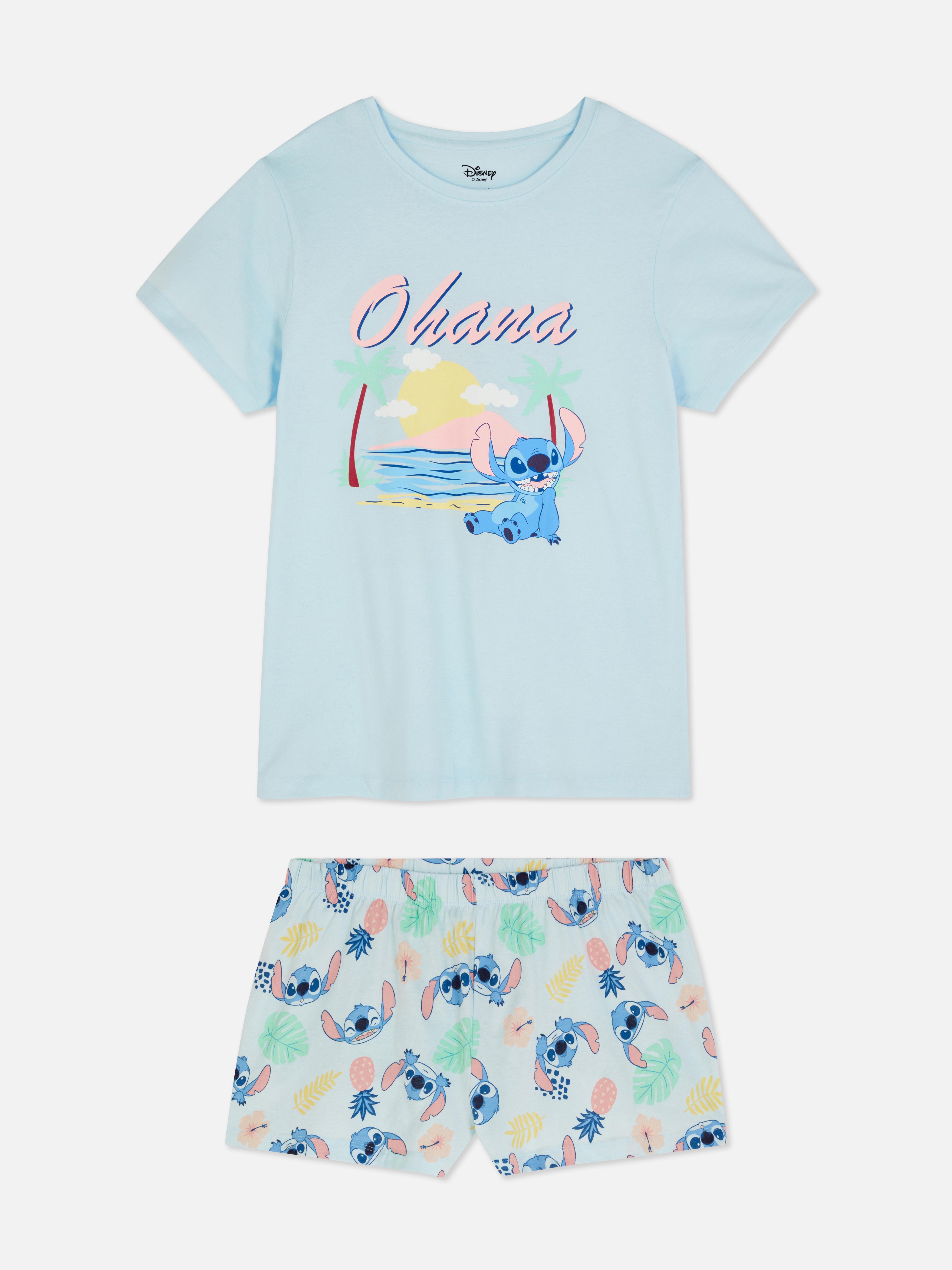 Disney’s Characters T-Shirt and Shorts Pyjama Set Mid Blue