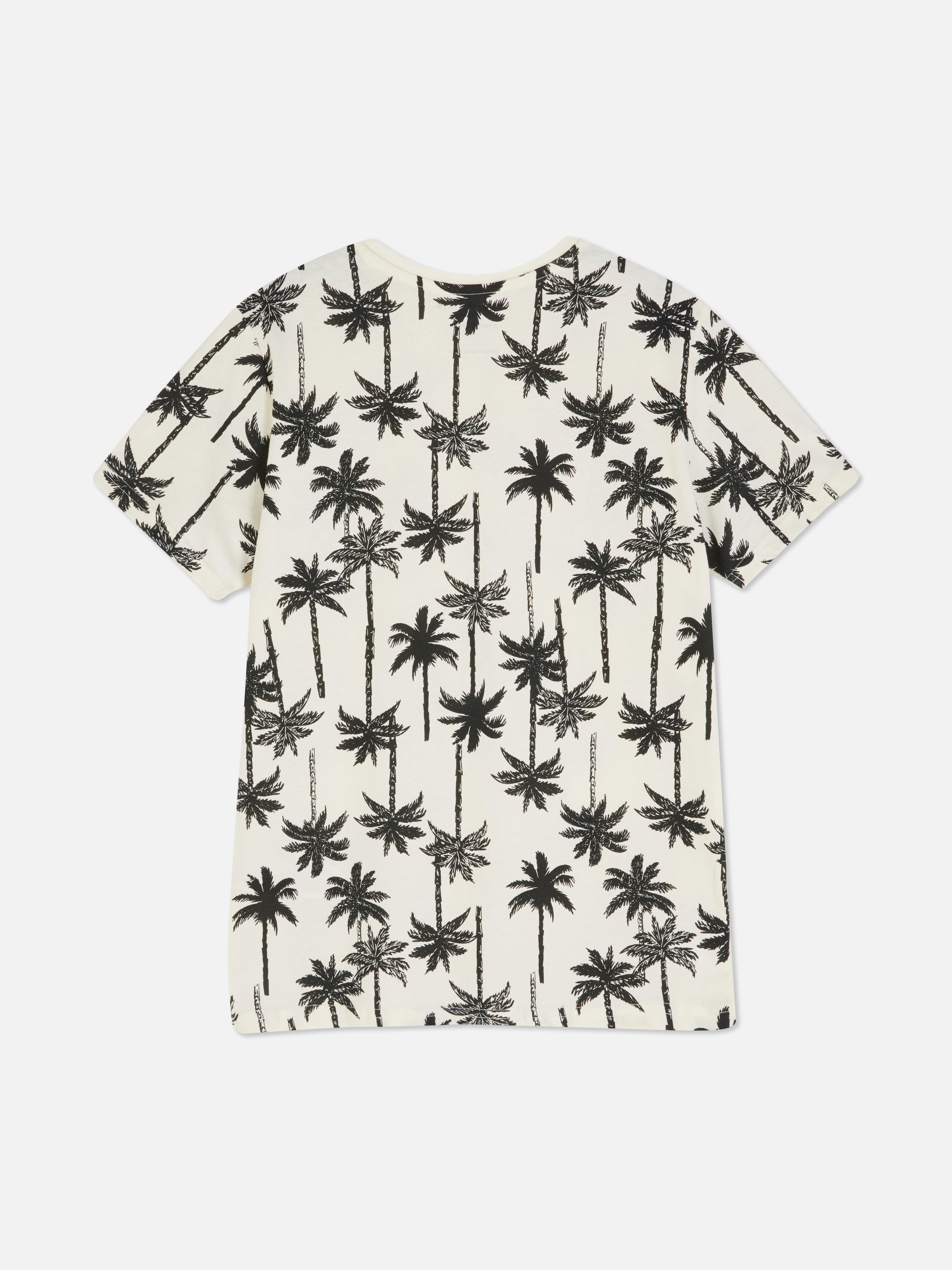 T-shirt z nadrukiem w palmy