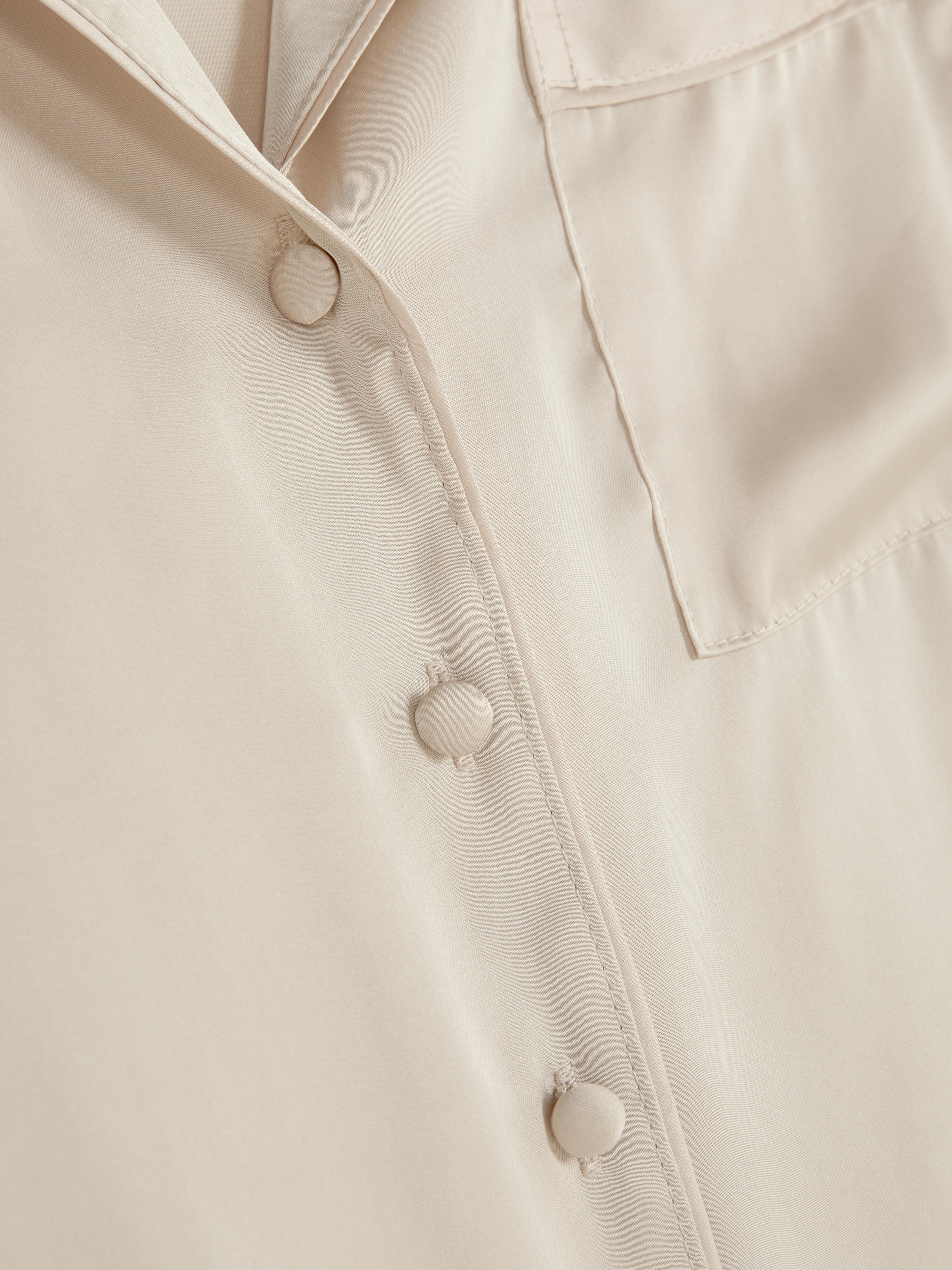 Satin Long Sleeve Pajama Shirt