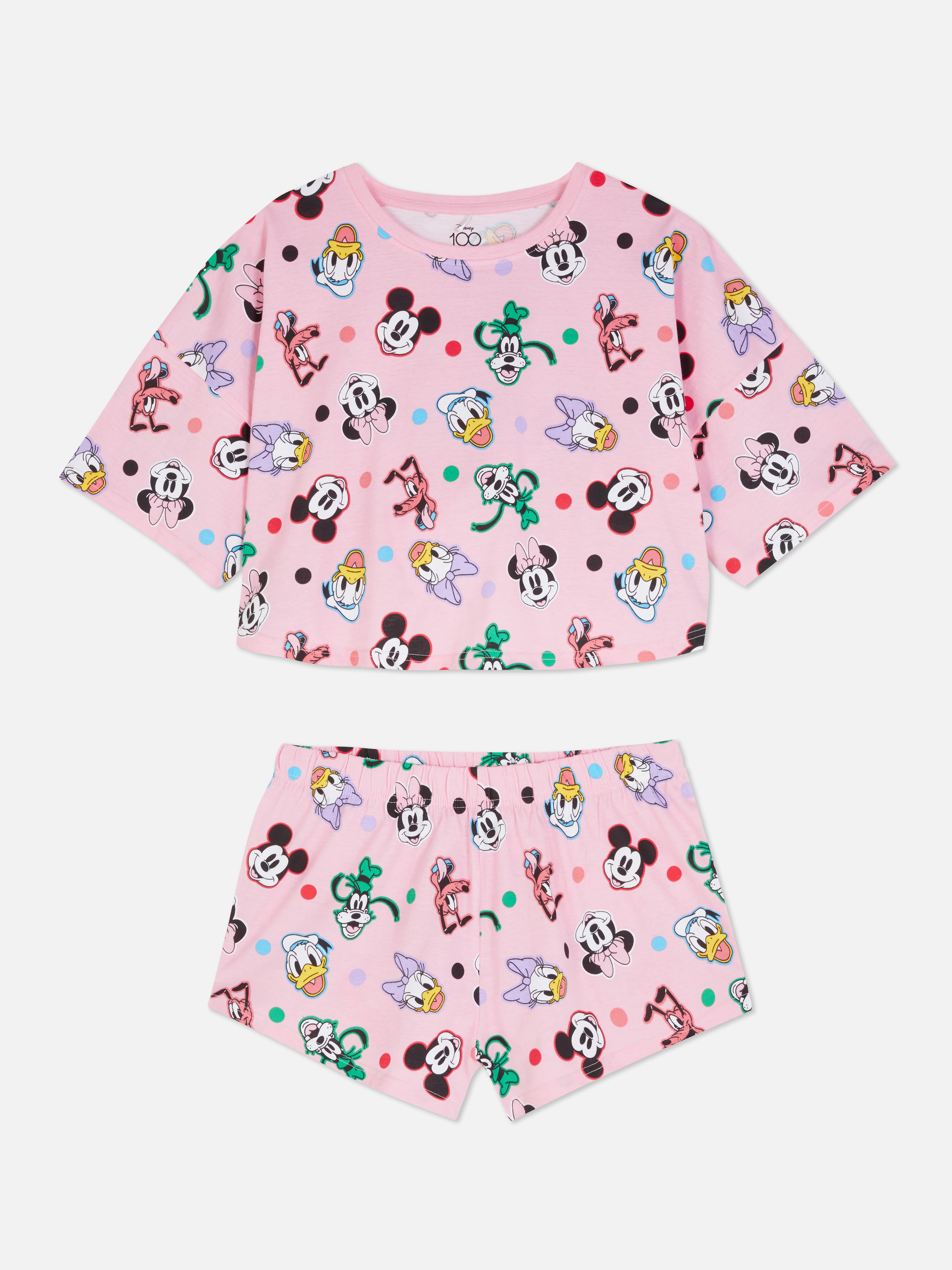 Disney Print Short Sleeve Pyjama Set Pink