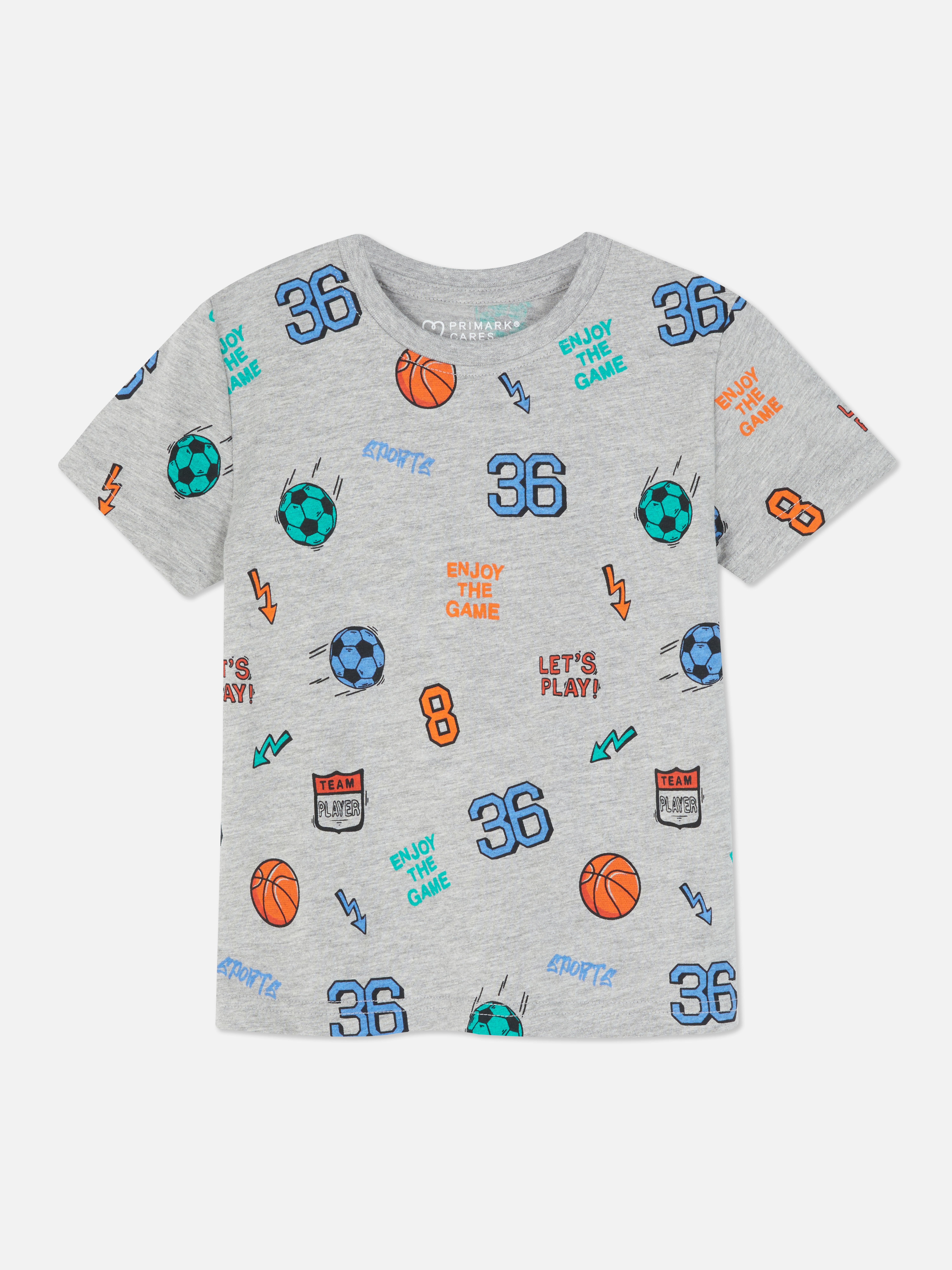 Print Short Sleeve T-shirt Grey Marl