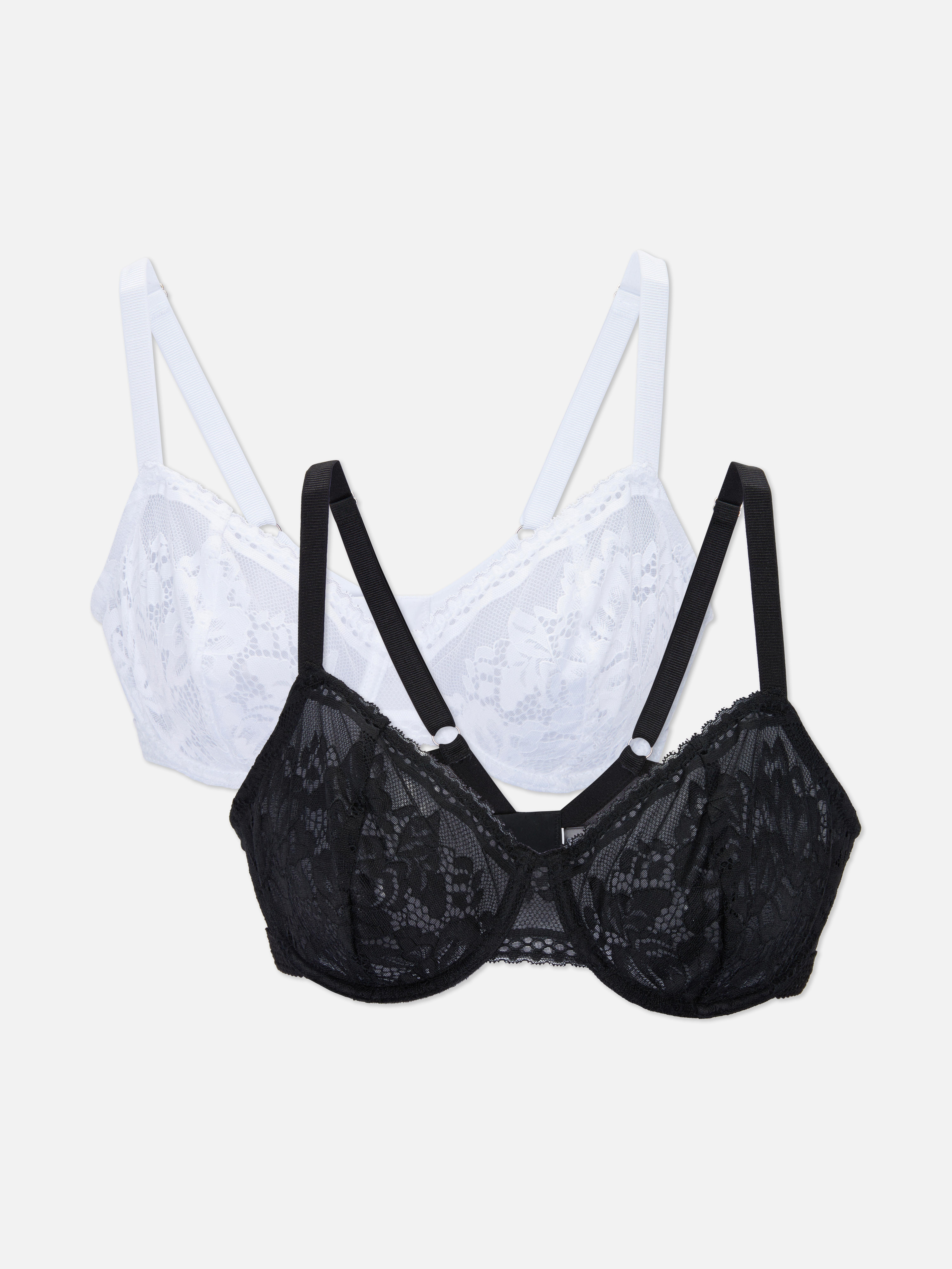 2-Pack D-G Non Padded Lace Full Cup Bras