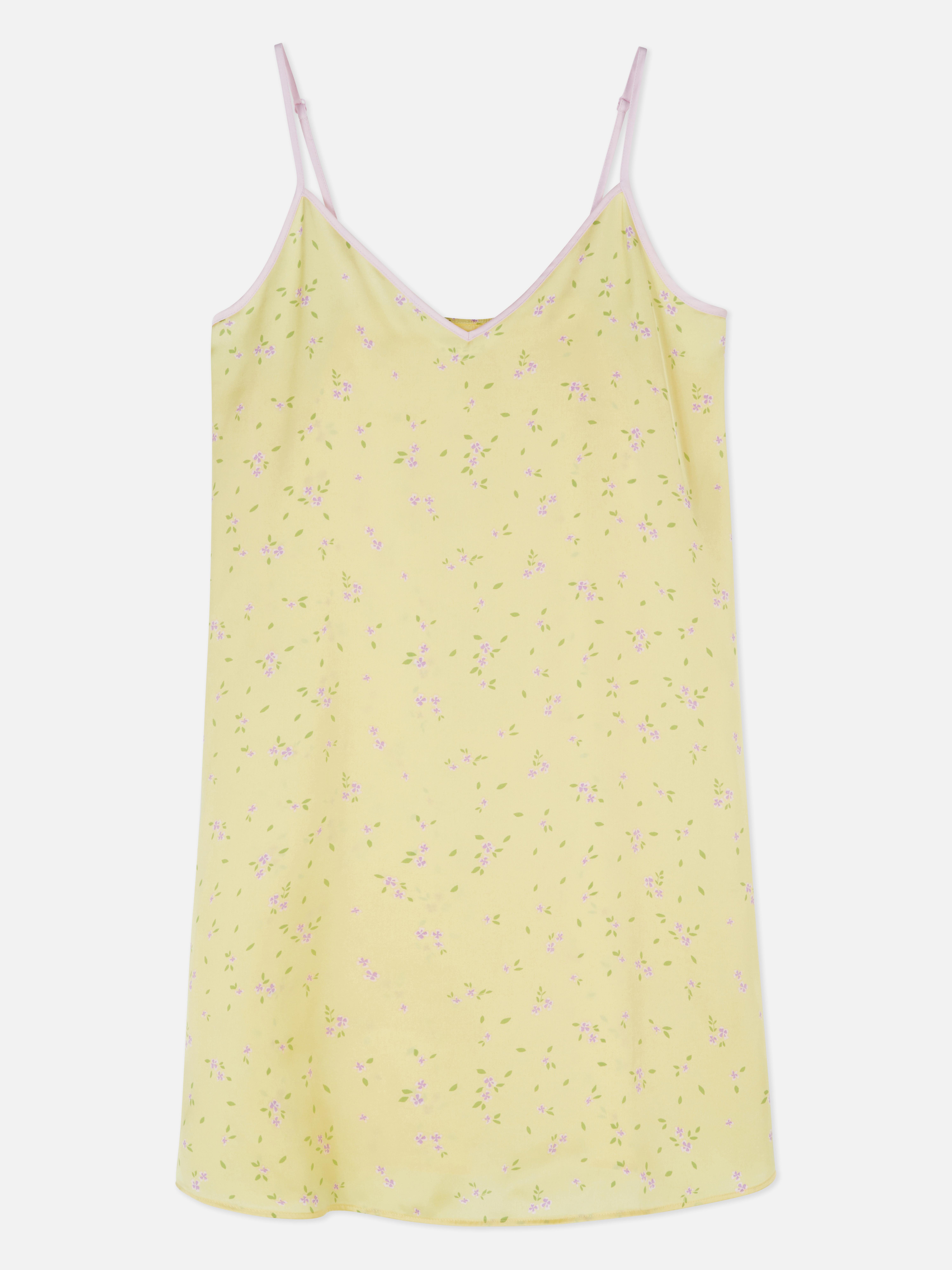 Print Satin Chemise Nightdress