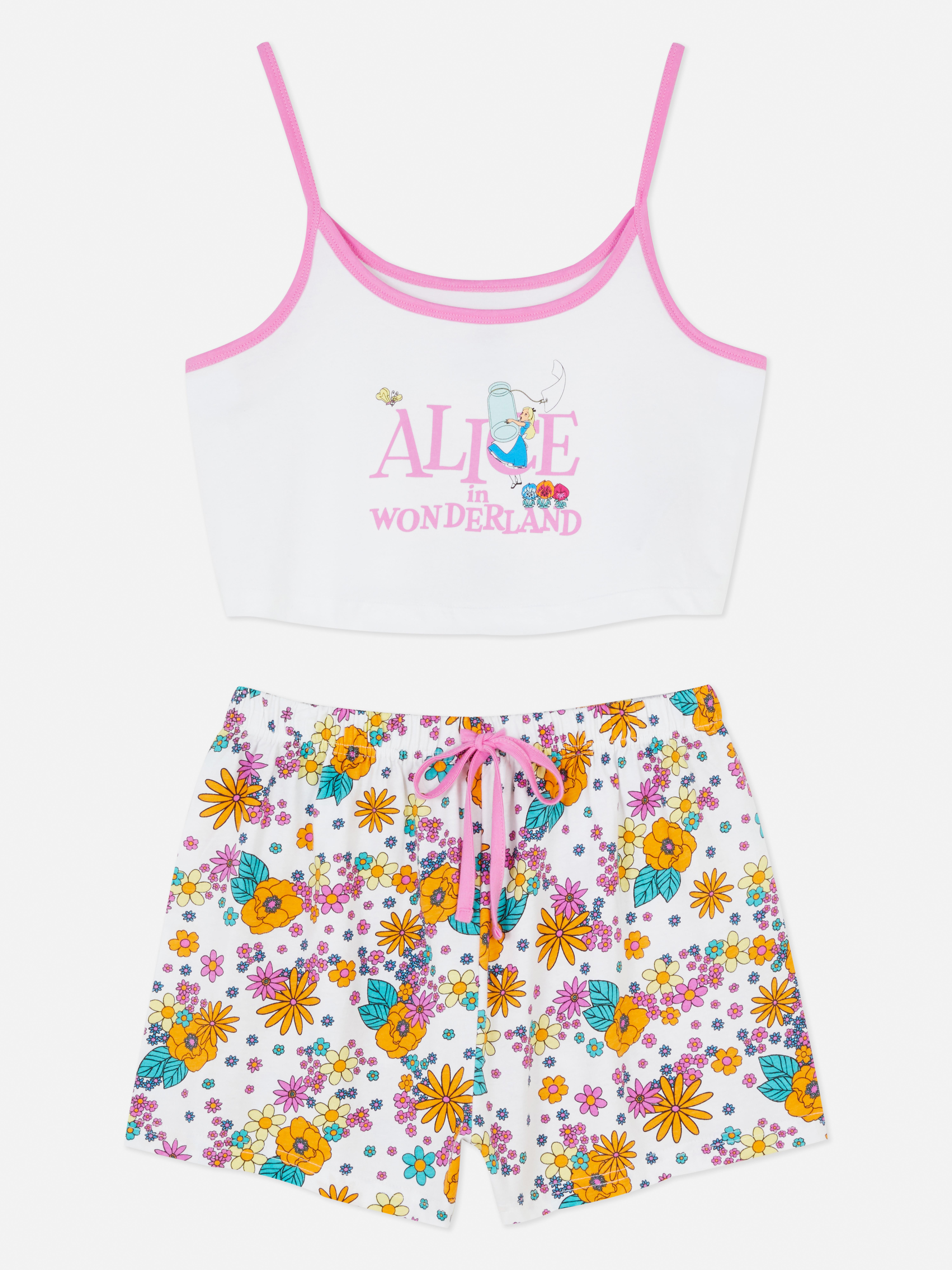 Disney Printed Cropped Cami and Shorts Pyjama Set