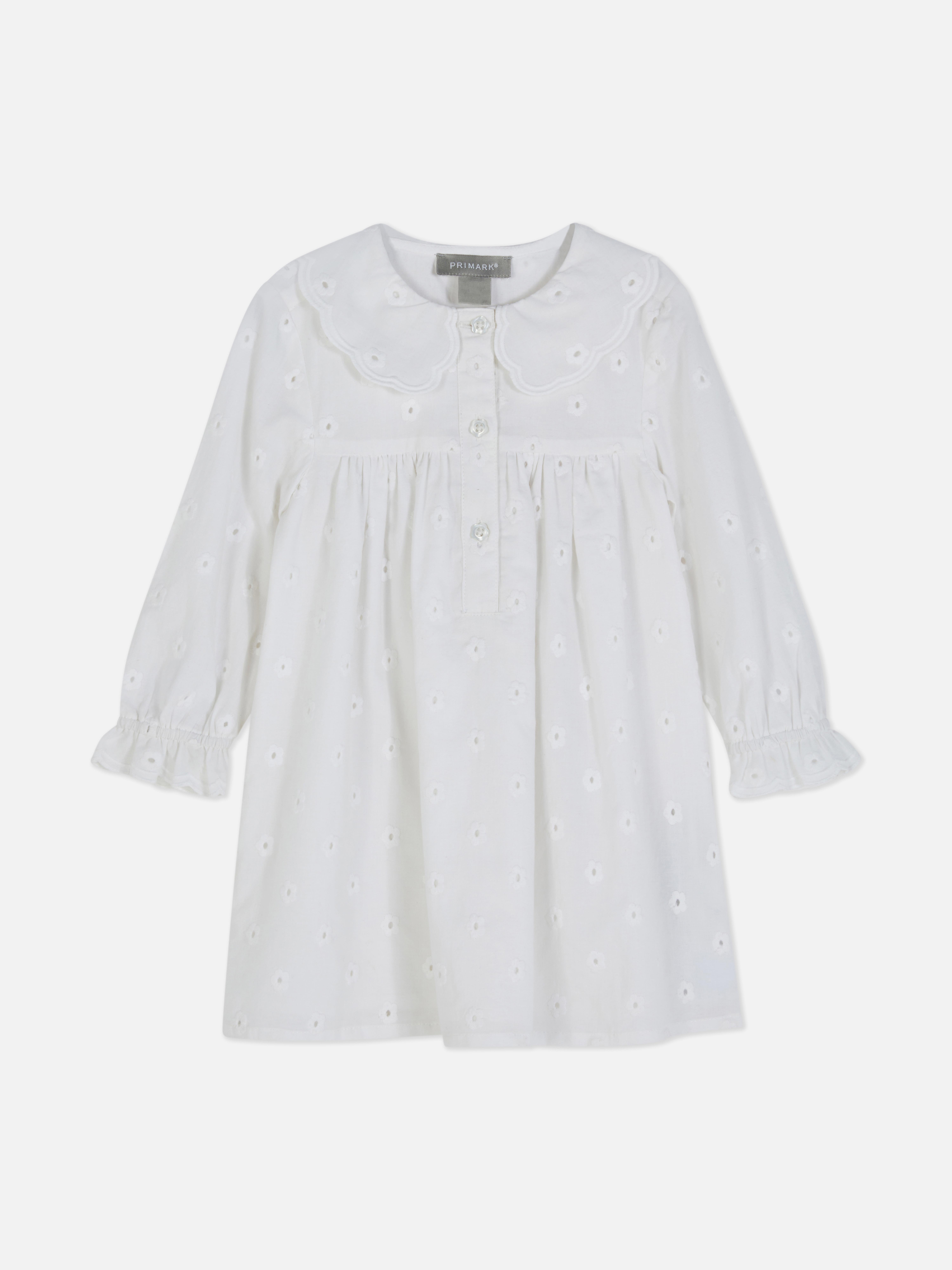Long Sleeve Schiffli Dress
