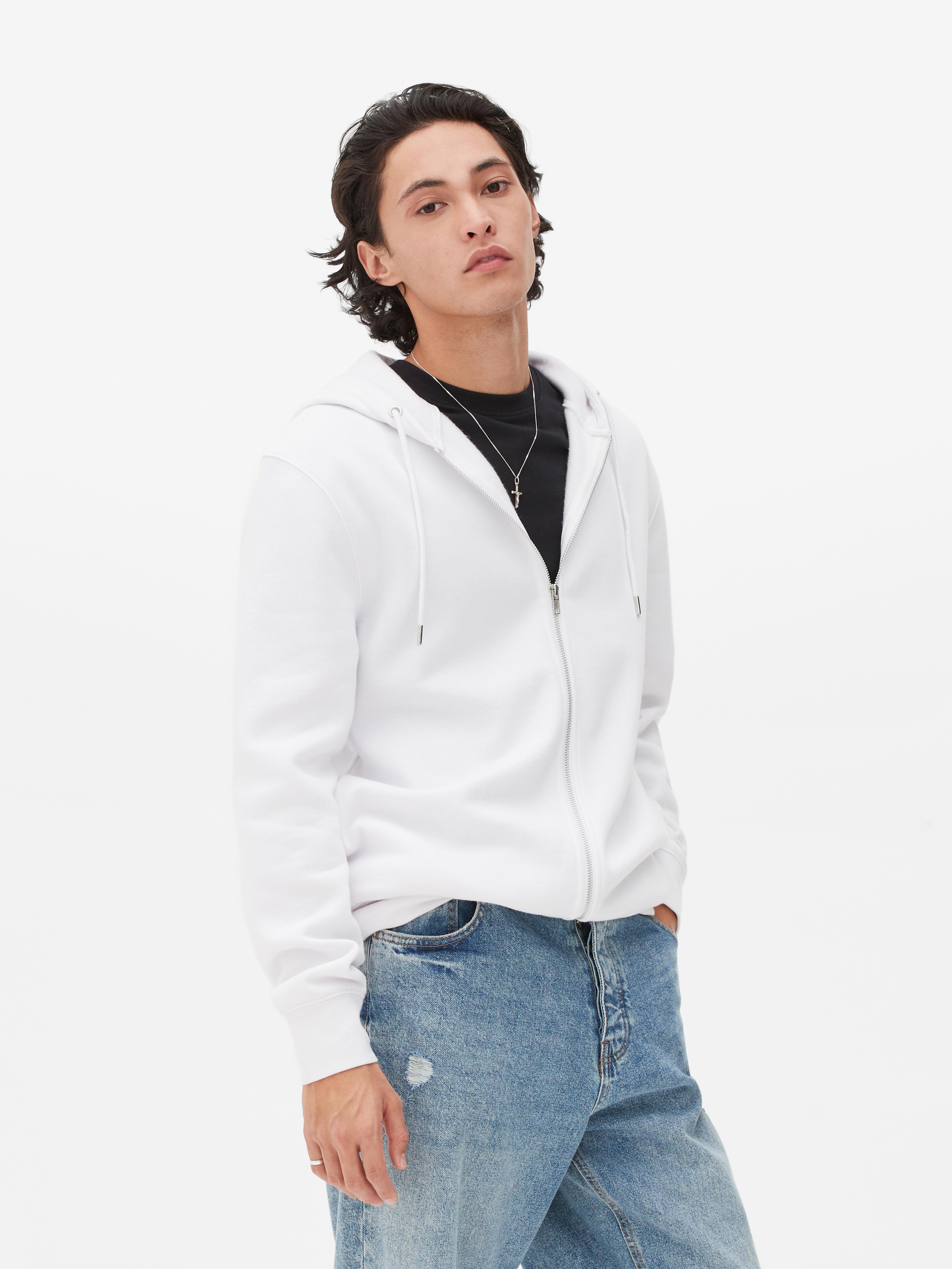 White store zipper hoodie