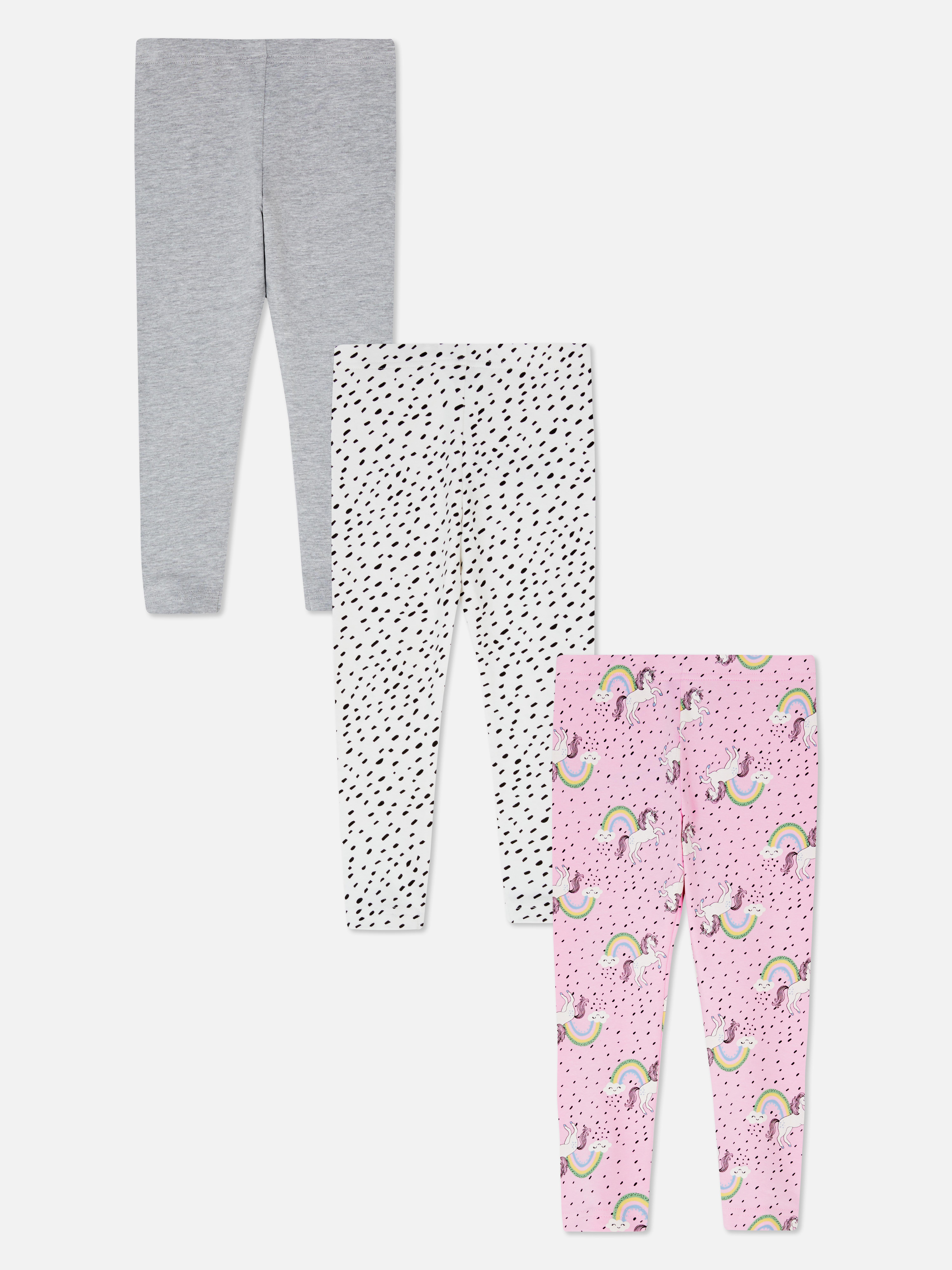 3pk Mixed Print Leggings Pink