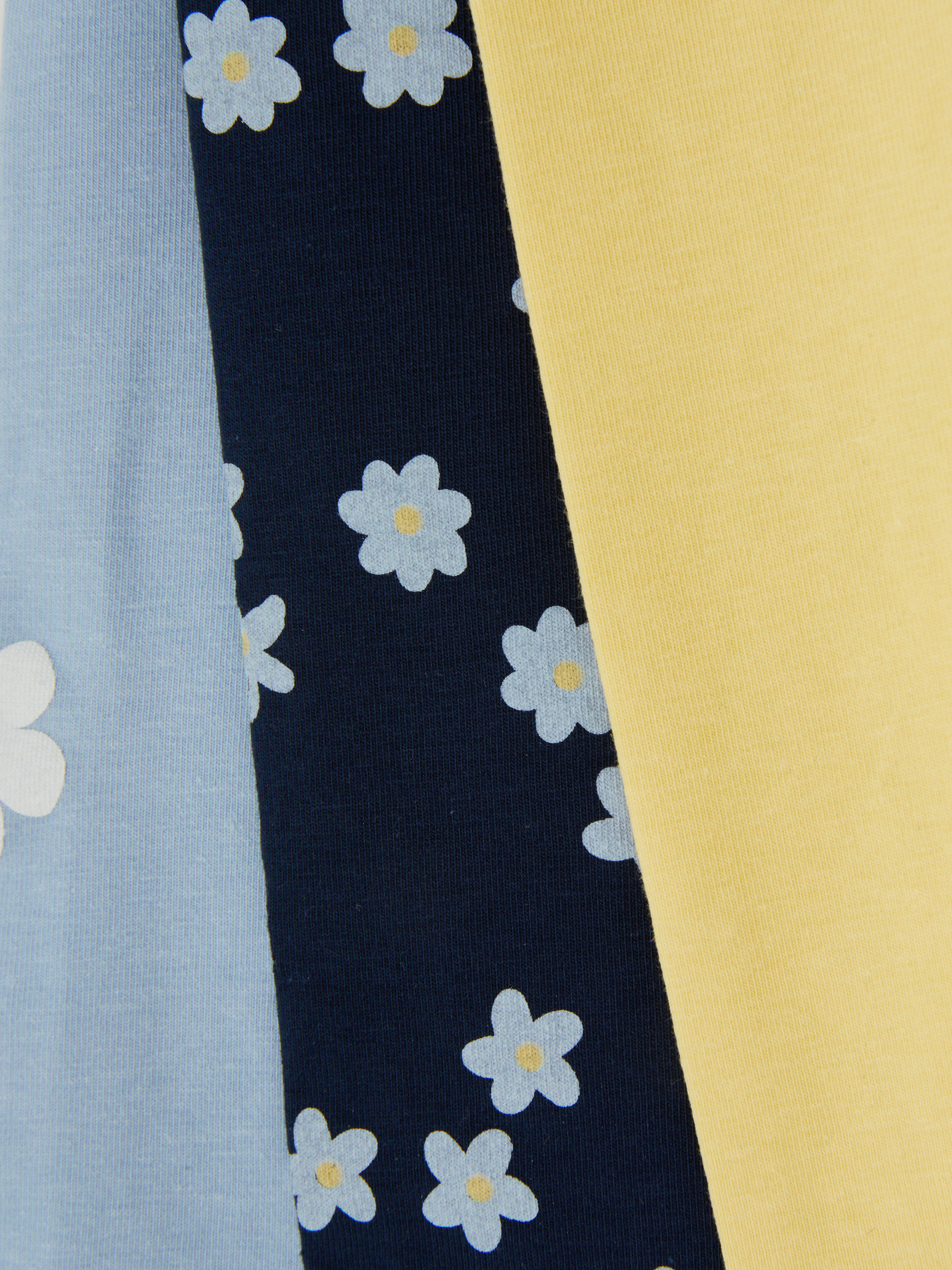3 paia di leggings con stampa mista