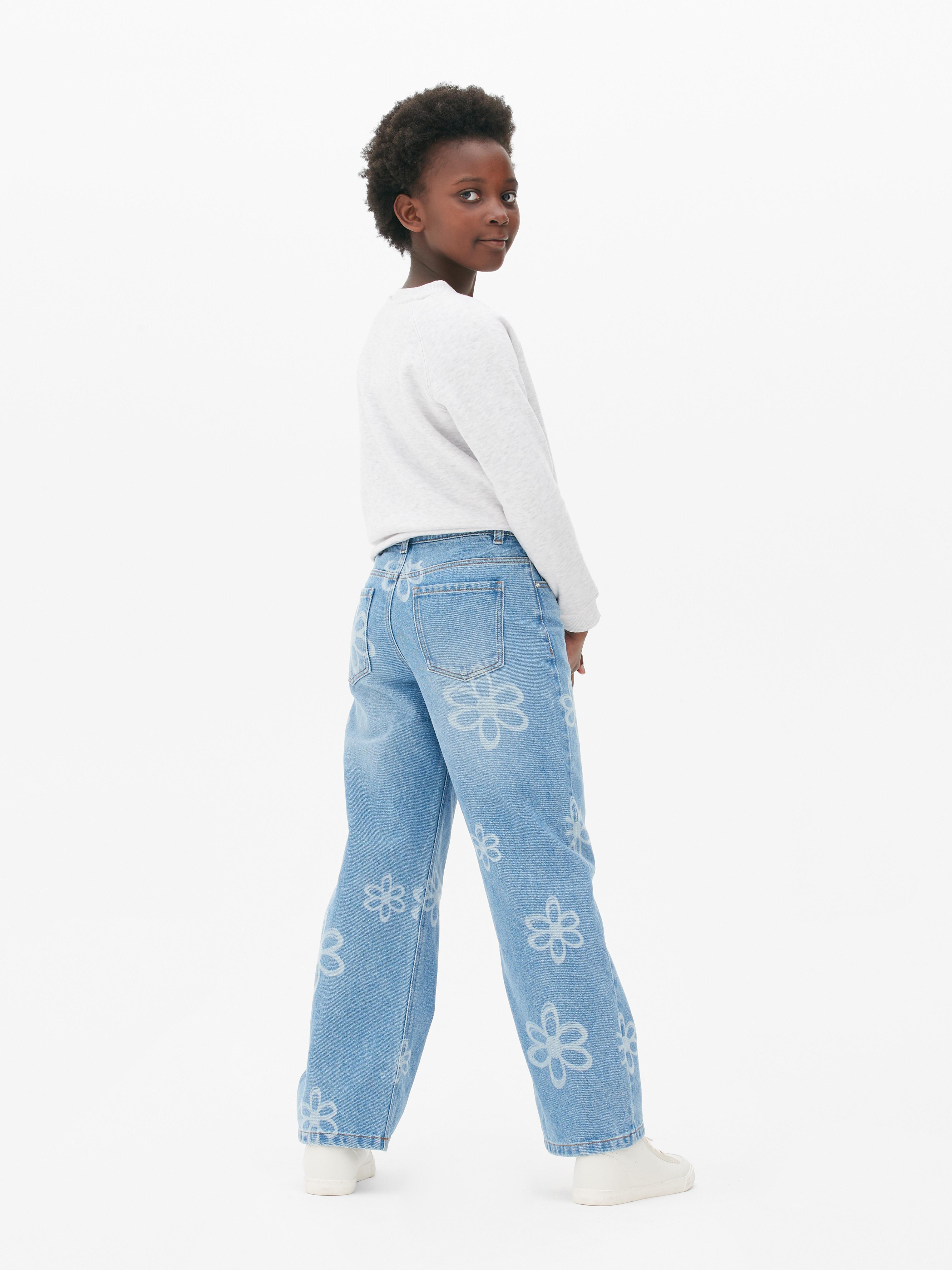 Flower Laser Wide Leg Jeans | Primark