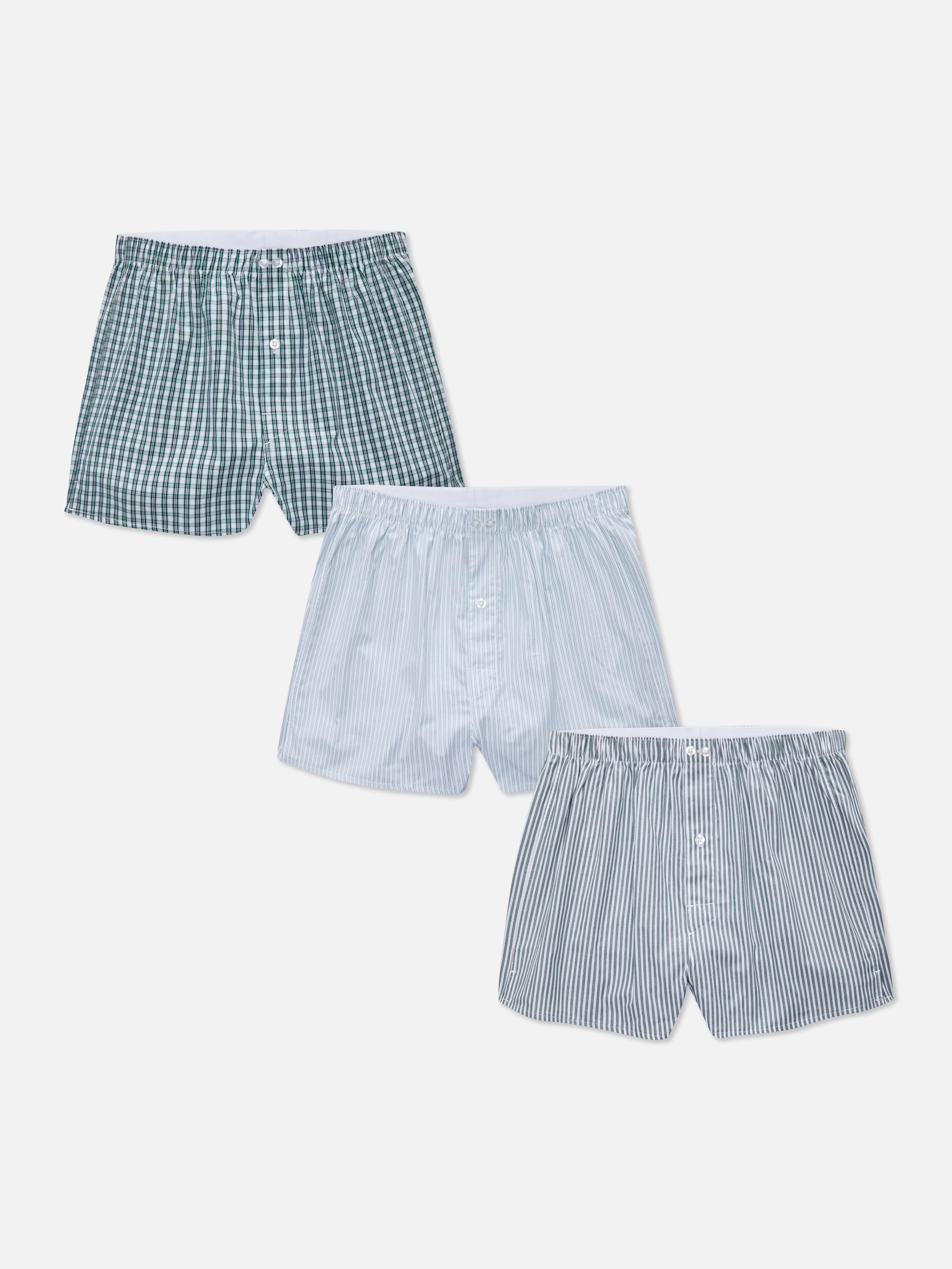 3-Pack Button-Front Boxers