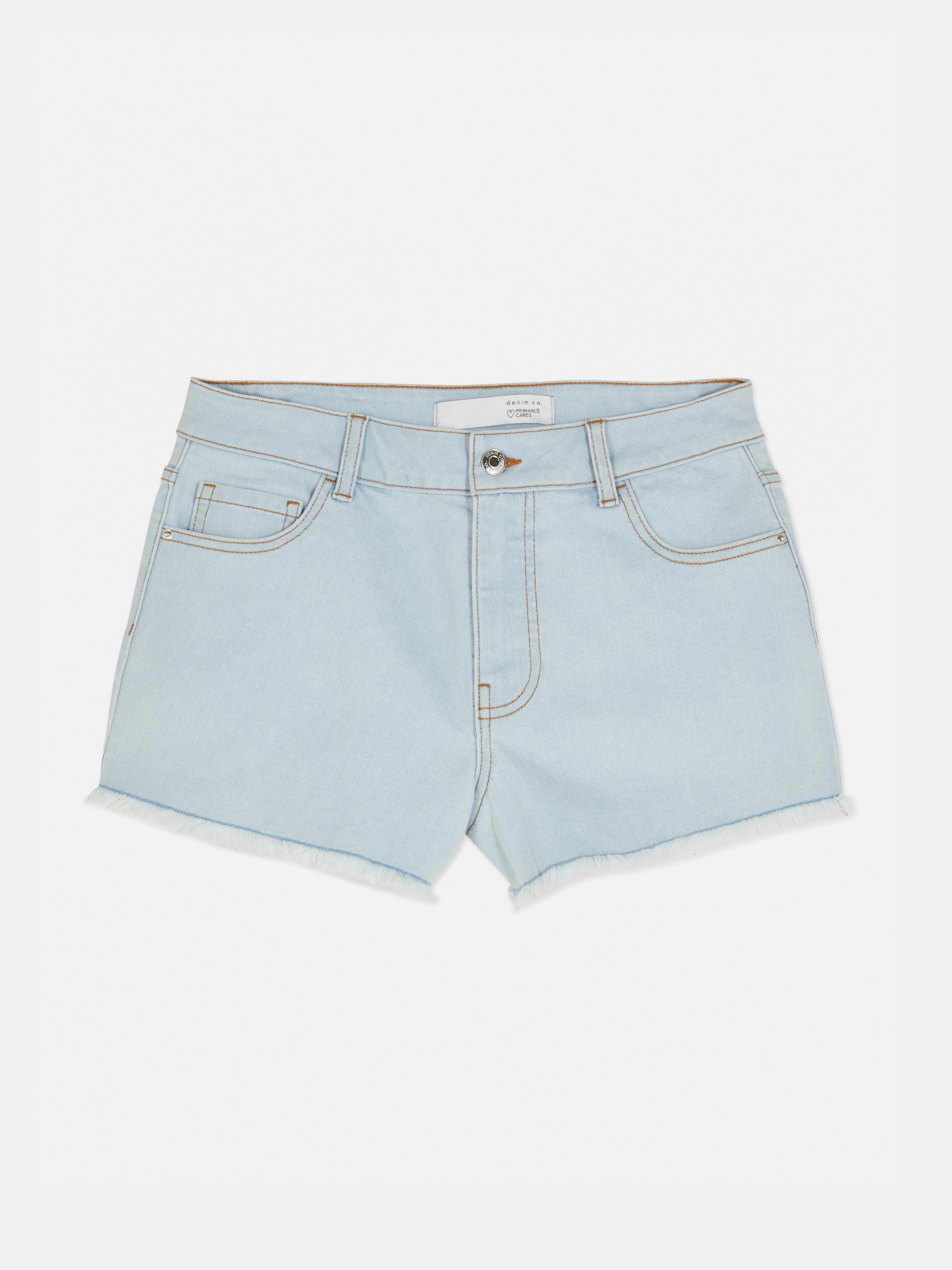 Pantaloncini jeans con orlo sfrangiato
