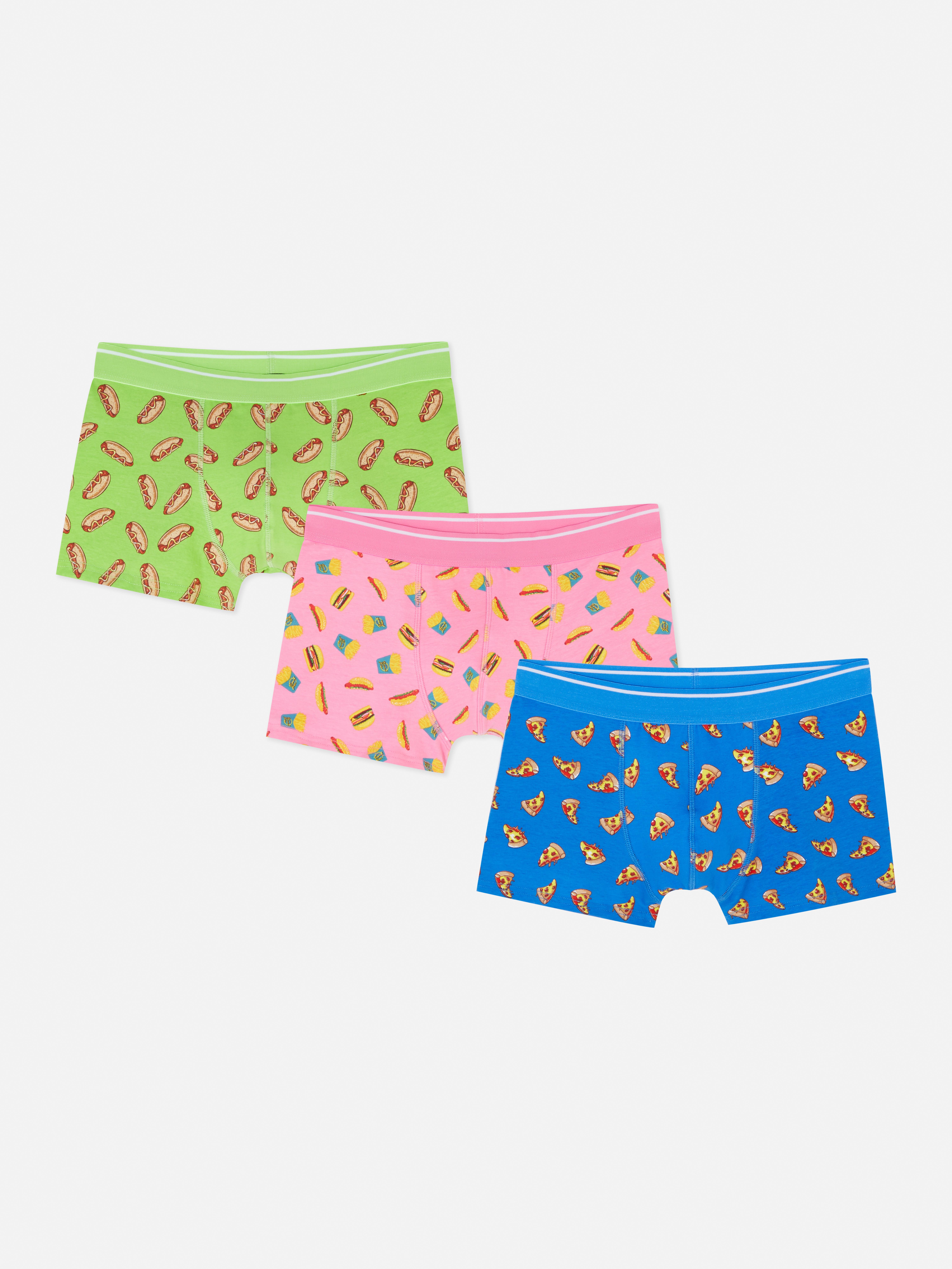 3pk Fast Food Print Fashion Hipster Boxer Briefs