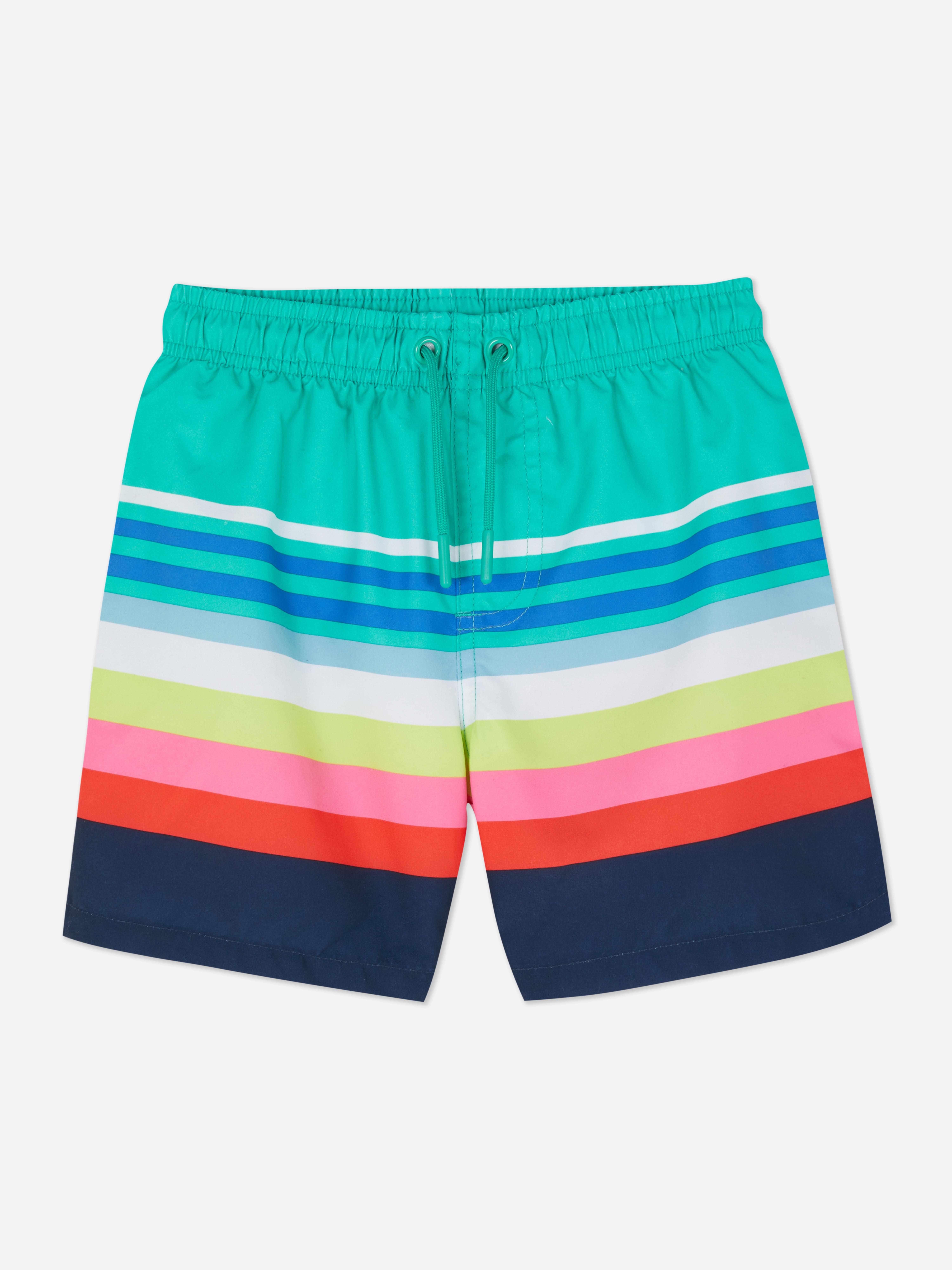 Stripe Print Swim Shorts