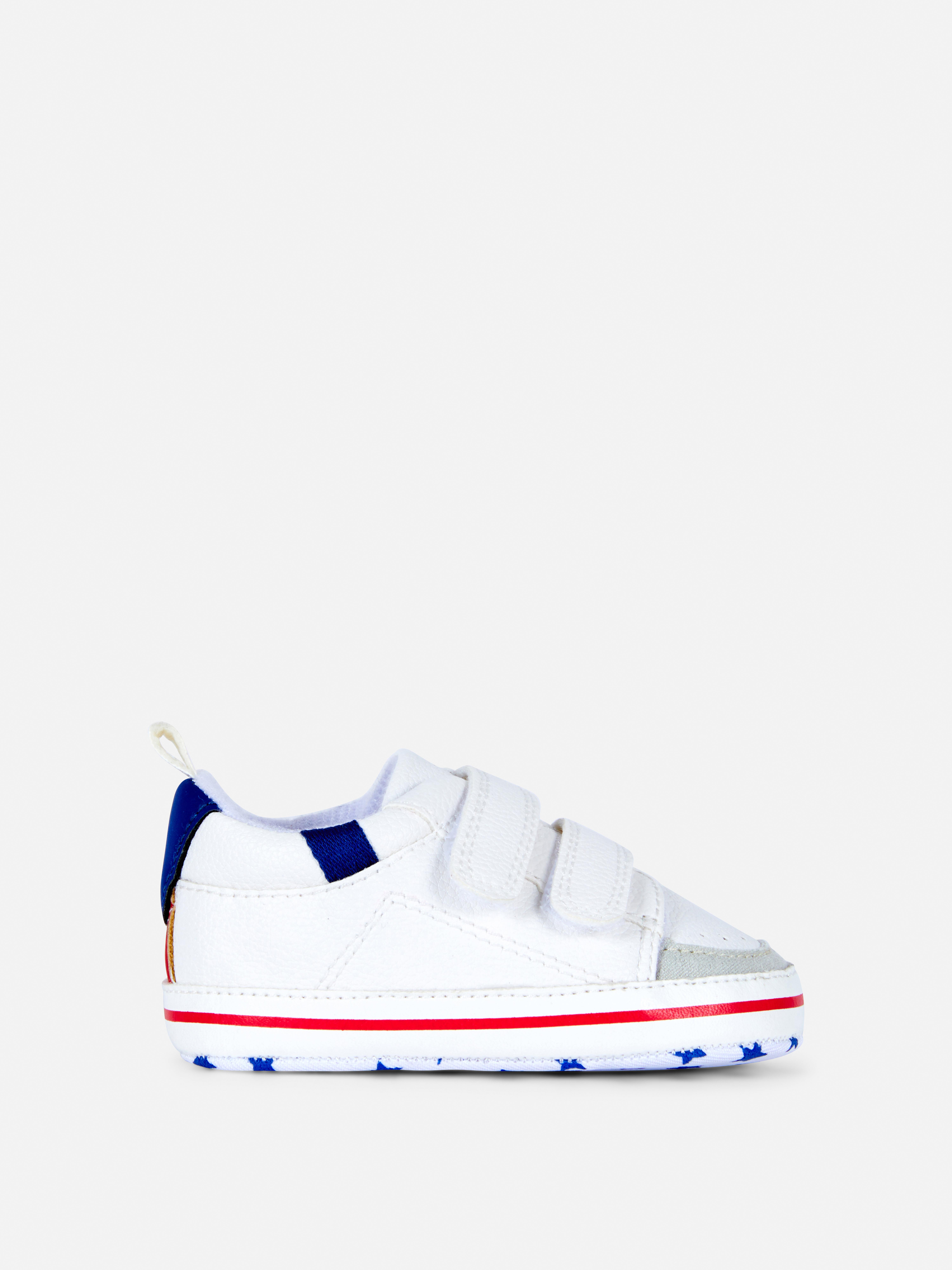 Faux Leather Low-Top Trainers White