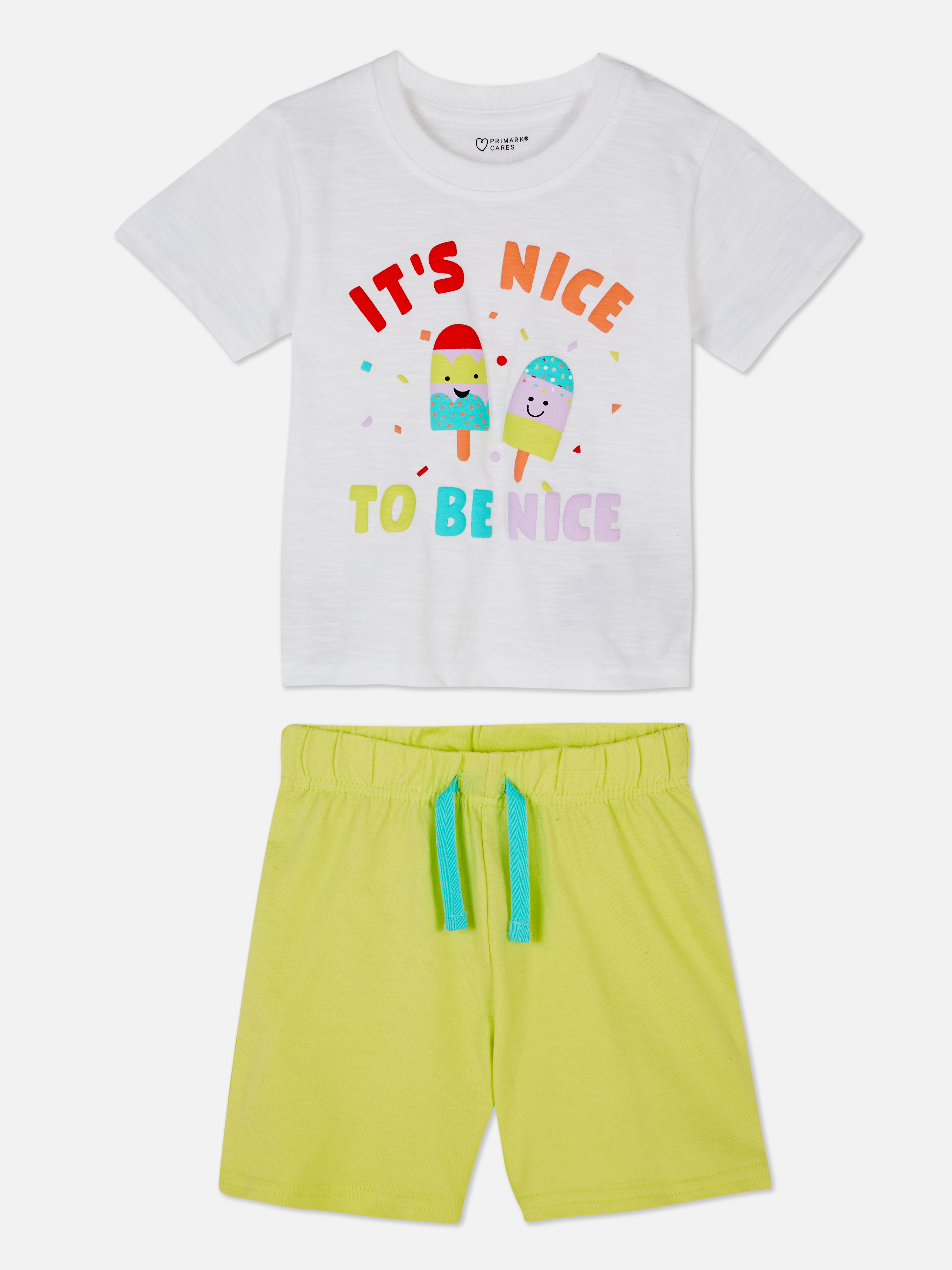 Ice Lolly Print T-shirt and Shorts Set