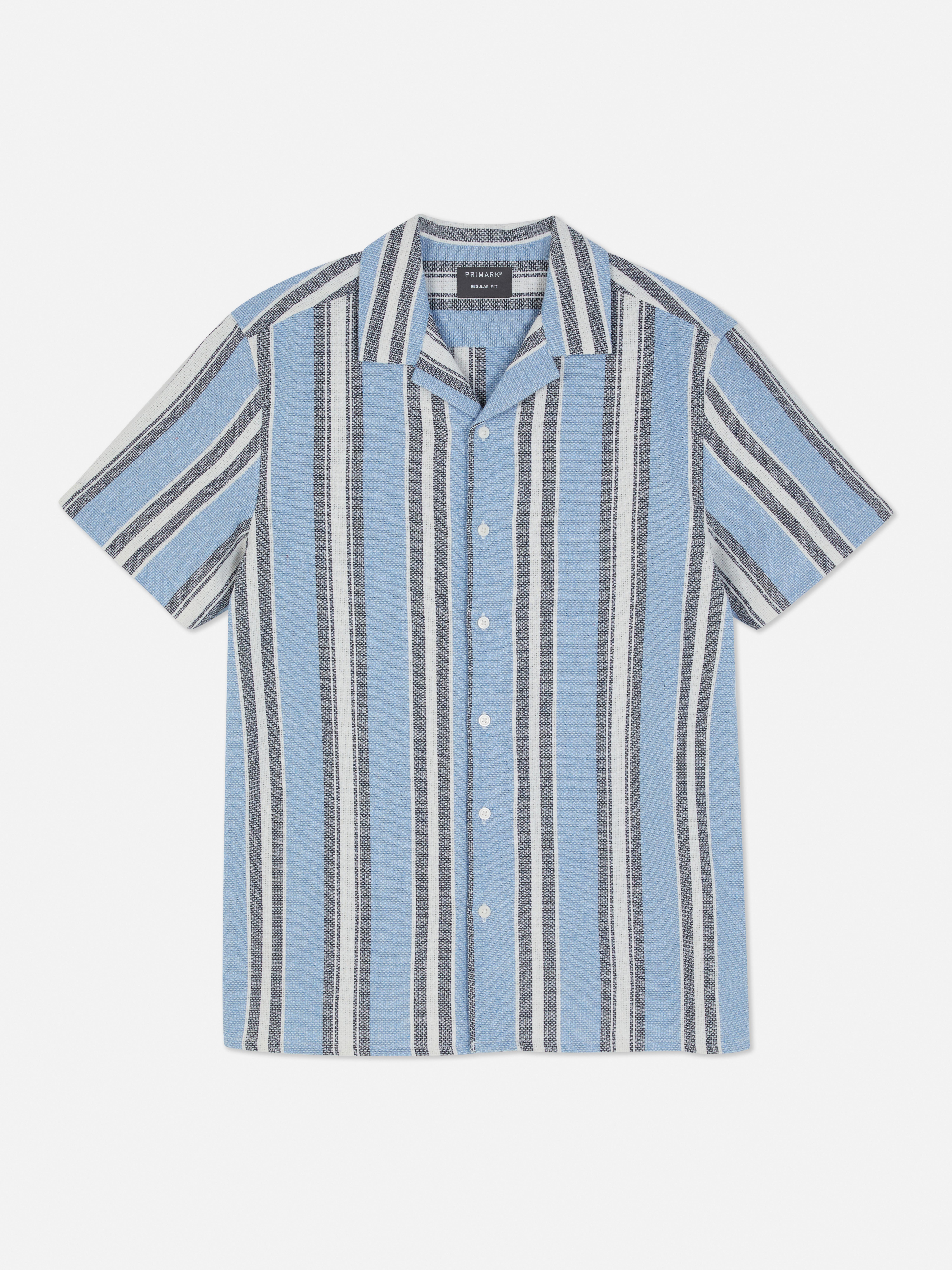Stripe Textured Short Sleeve Shirt
