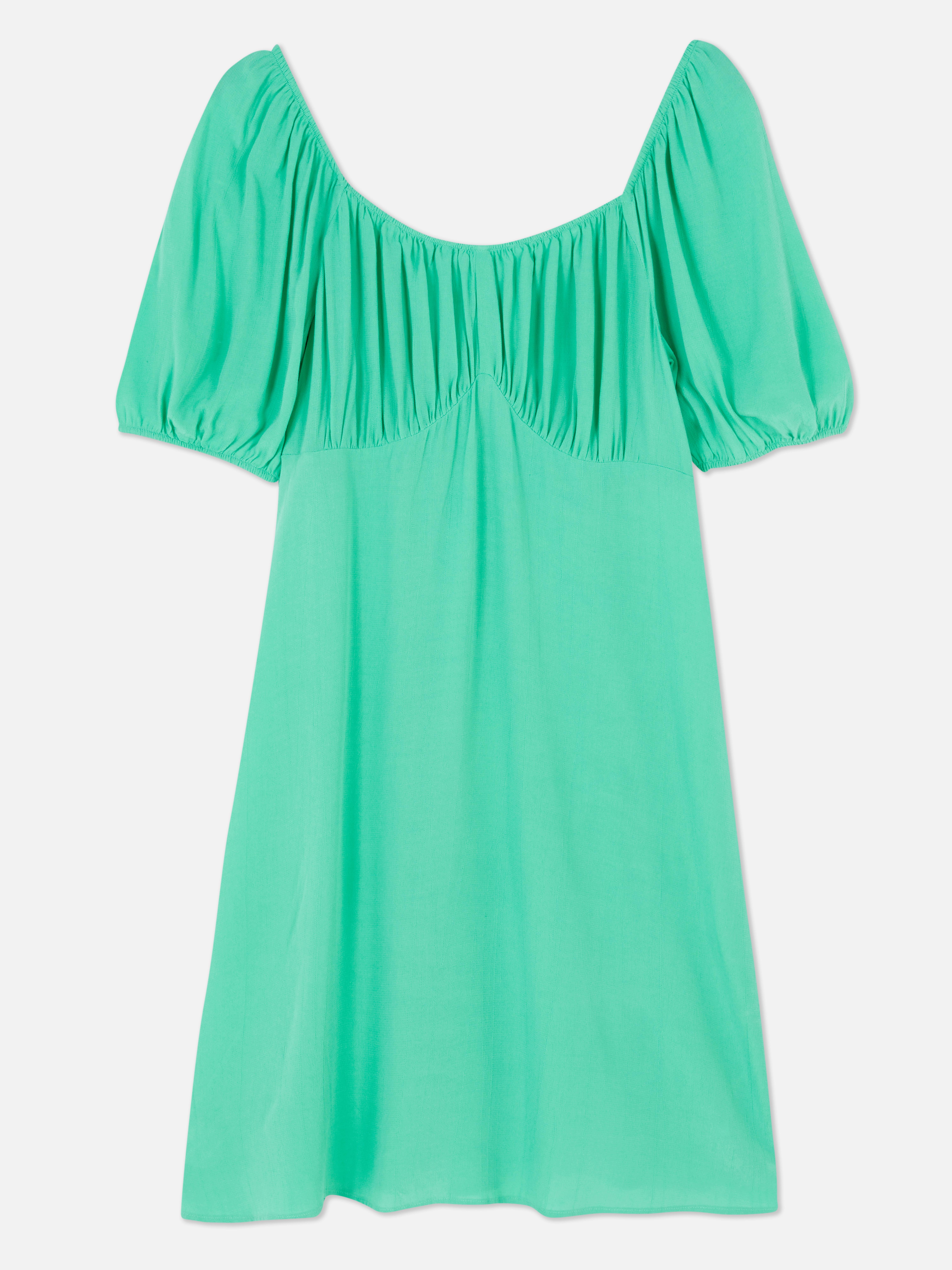 Balloon Sleeve Mini Dress