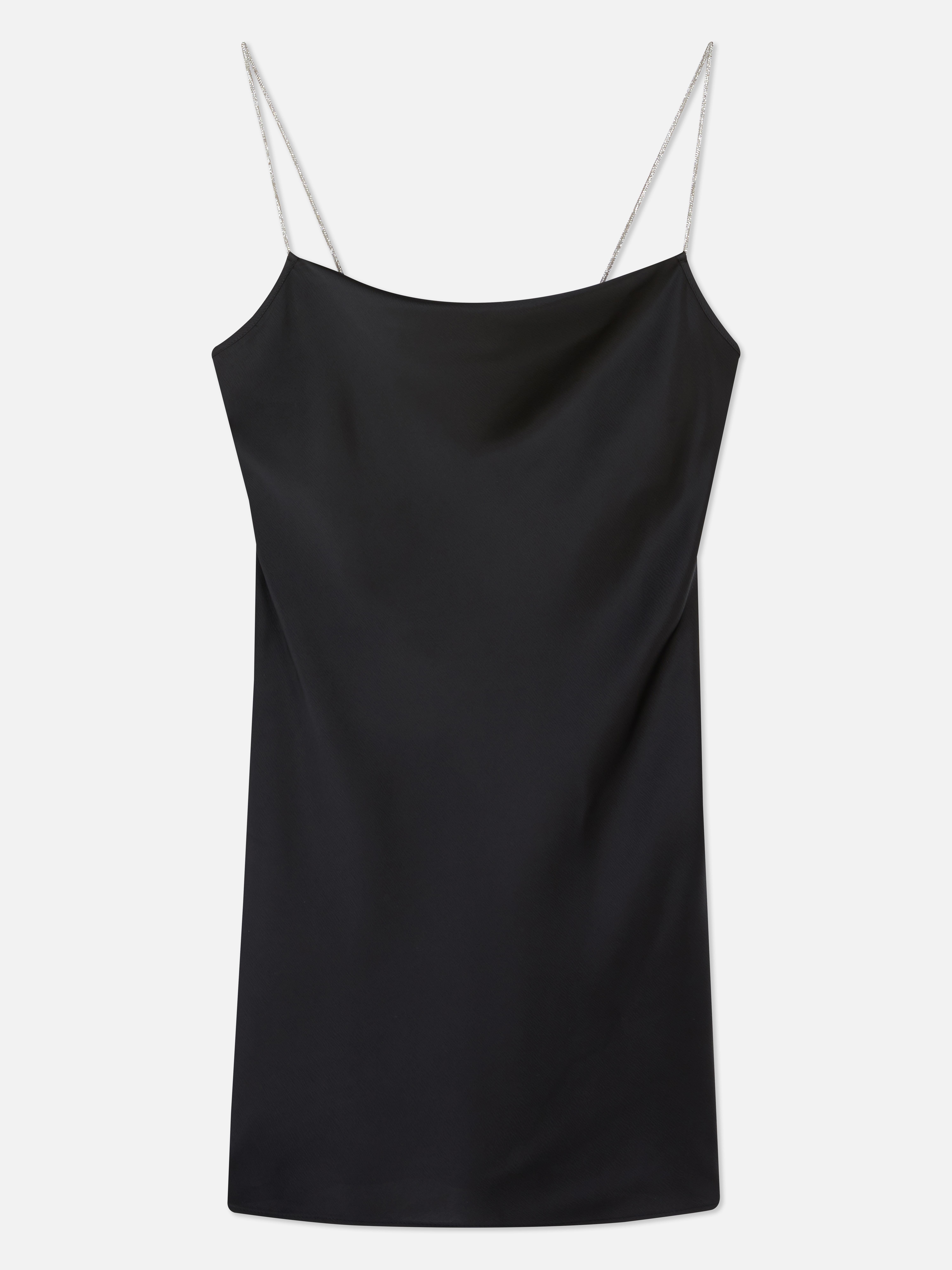 Diamante Satin Slip Dress