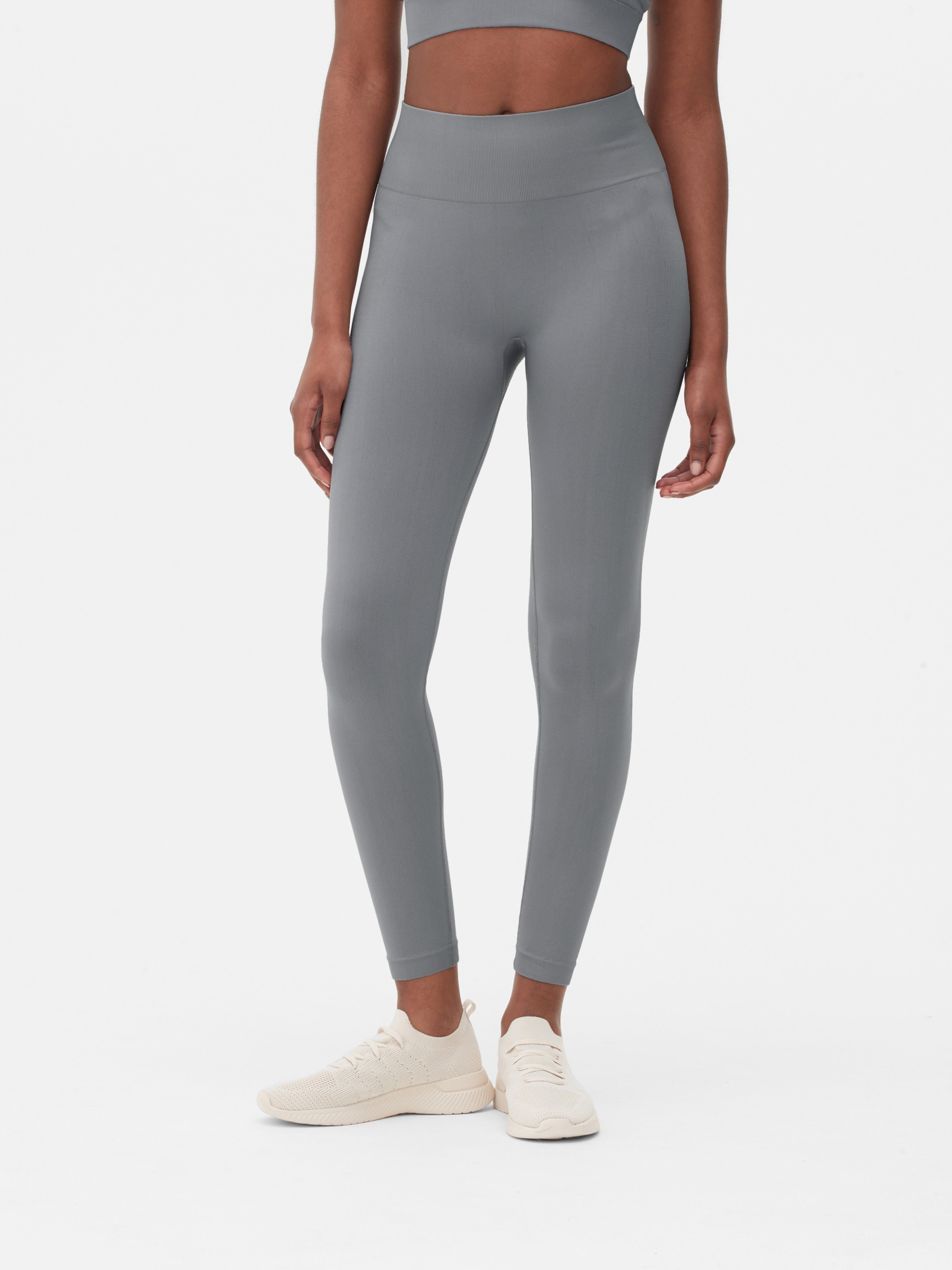 Womens Grey Seamless Performance Full-Length Leggings | Primark