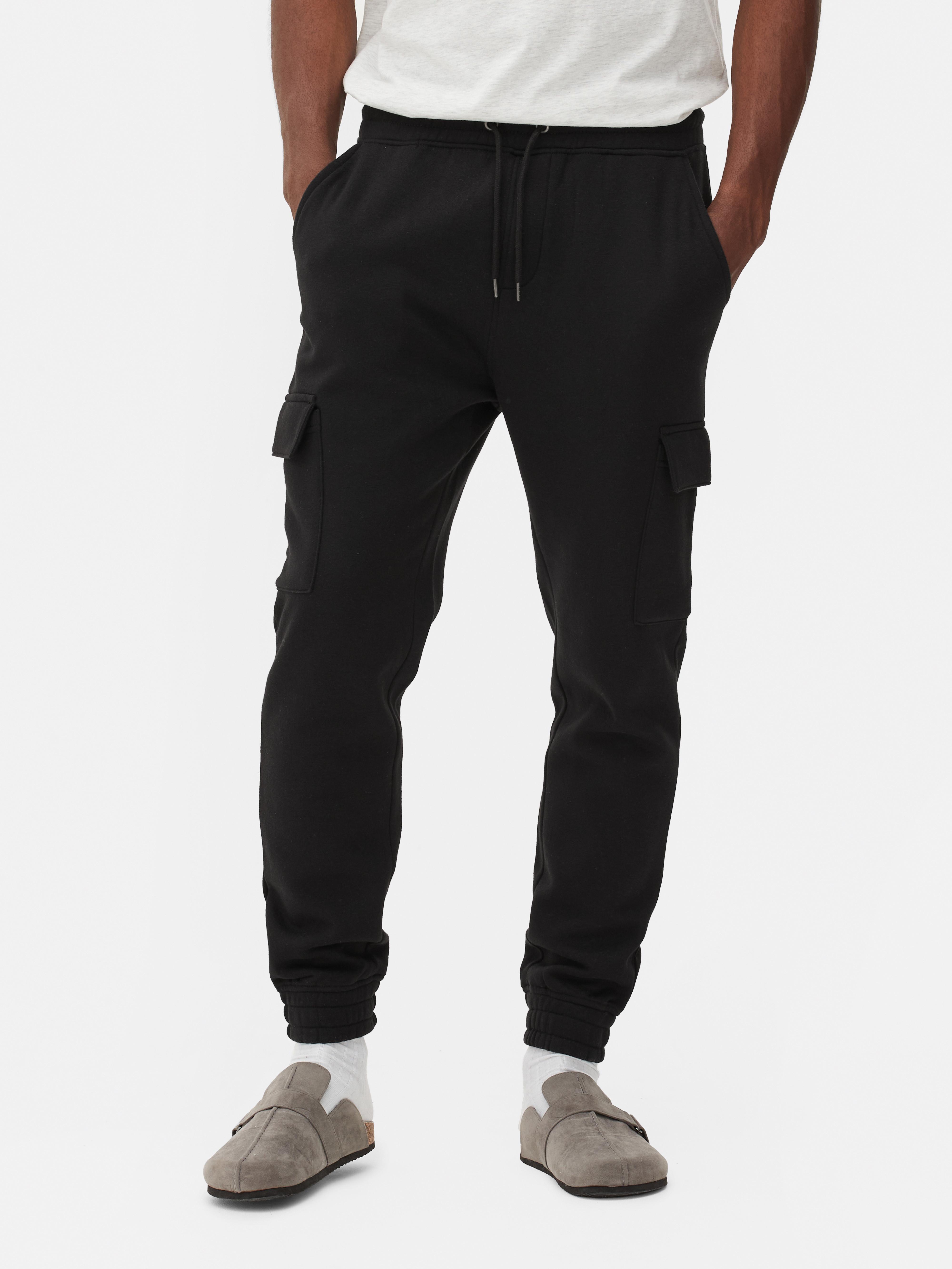 Men's Black Cuffed Cargo Joggers | Primark