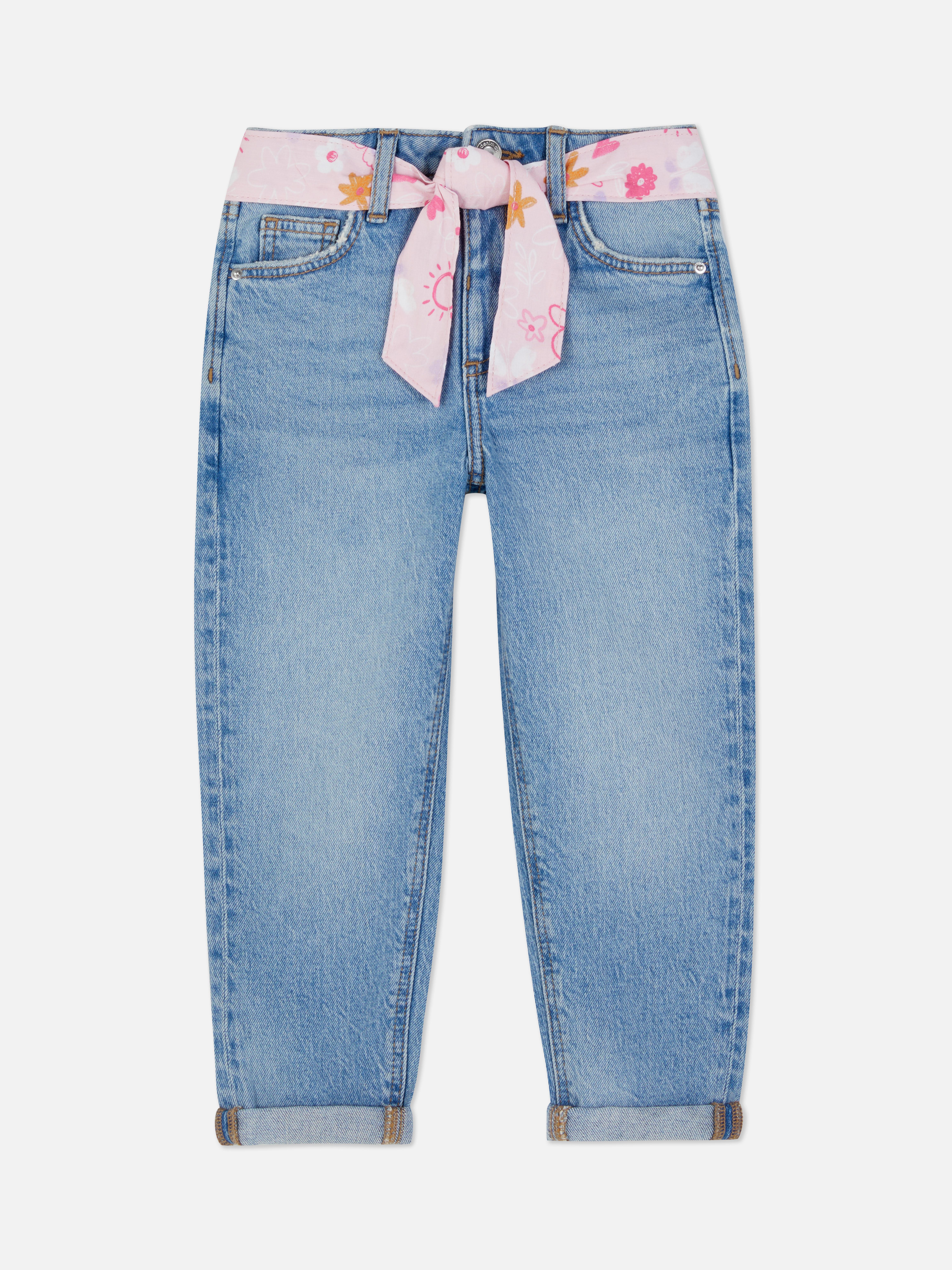 Floral Belt Relaxed Fit Jeans