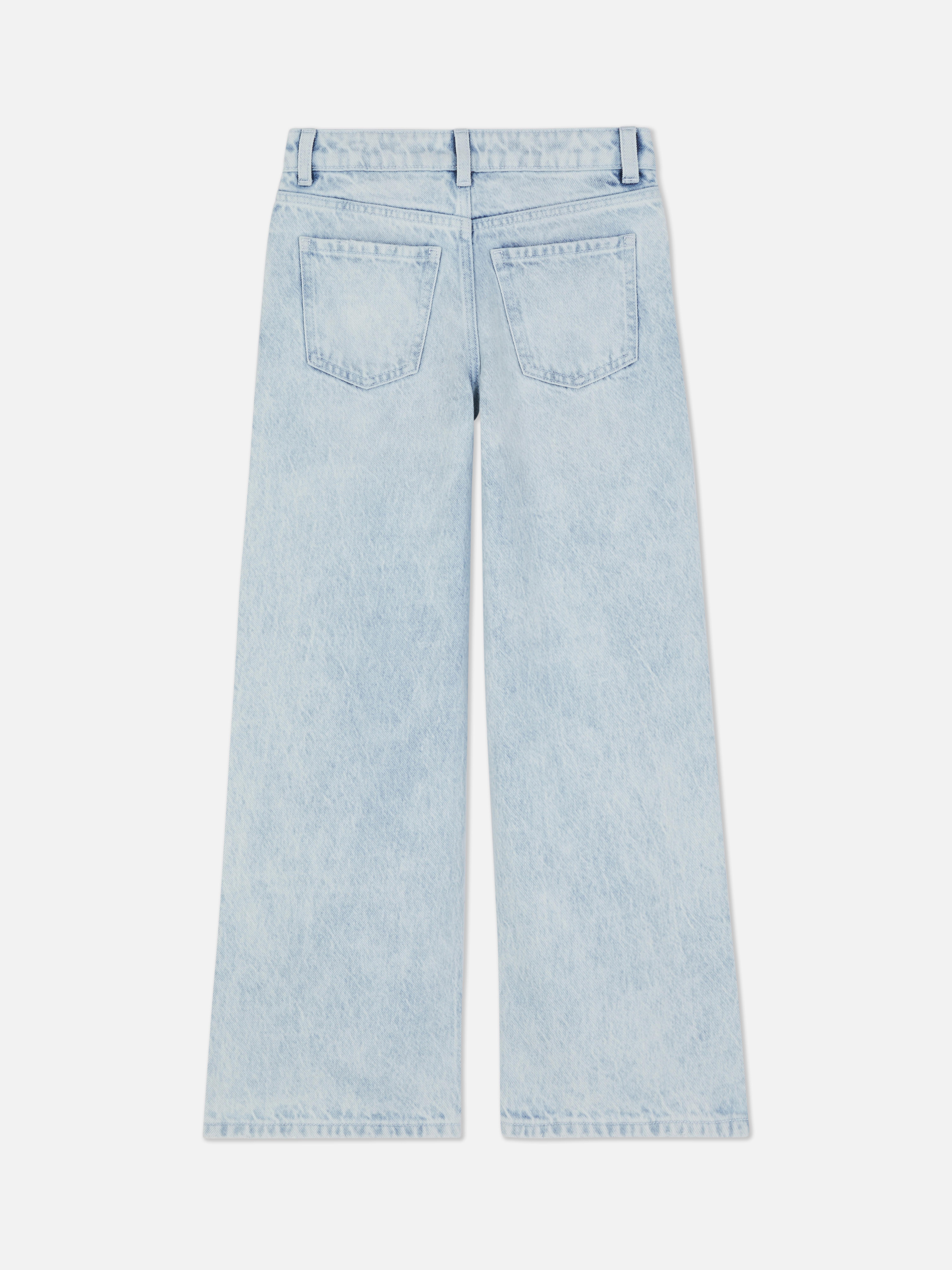 '90s Distressed Detail Wide Leg Jeans
