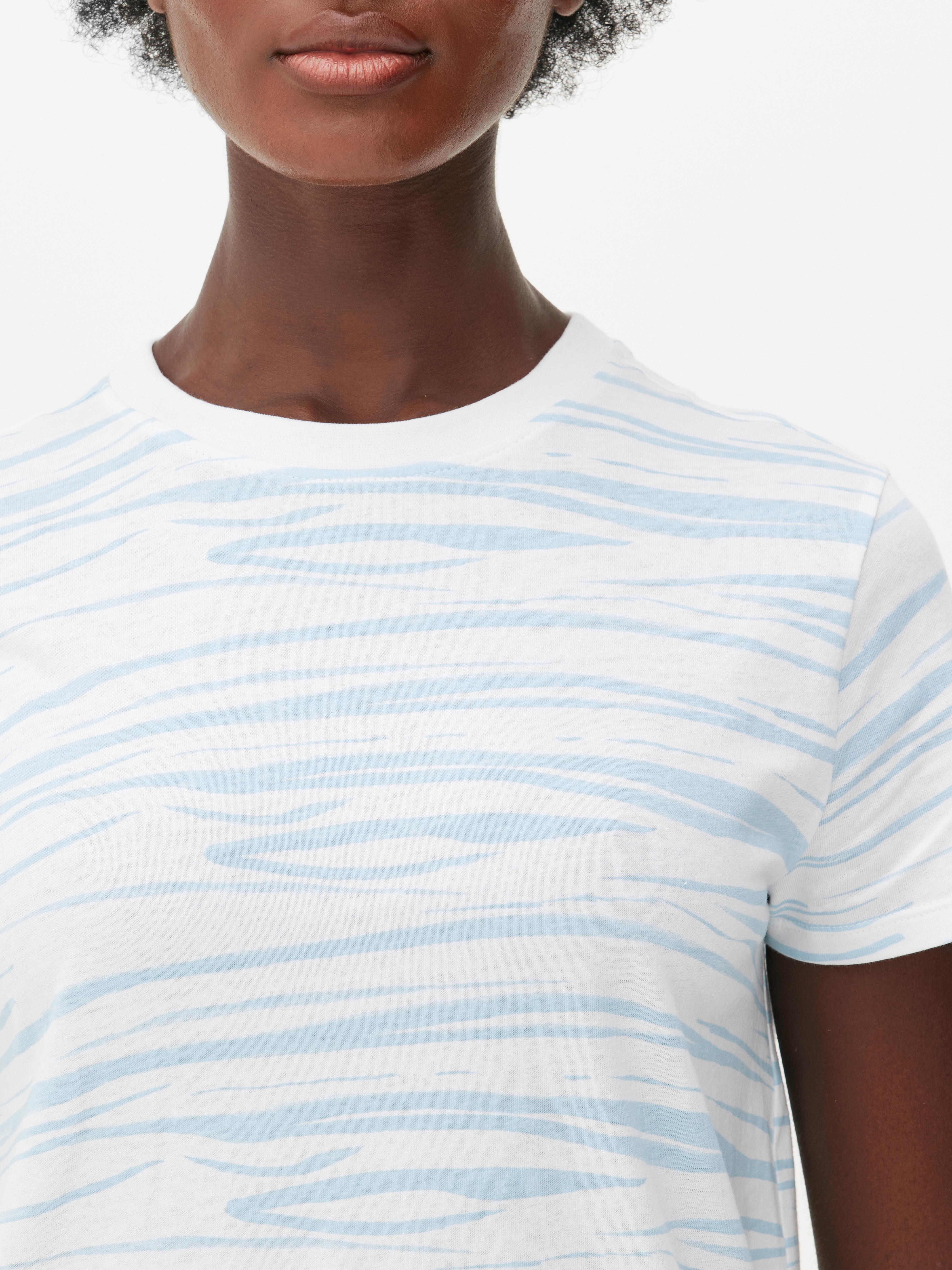 T-shirt à col ras-du-cou à motifs