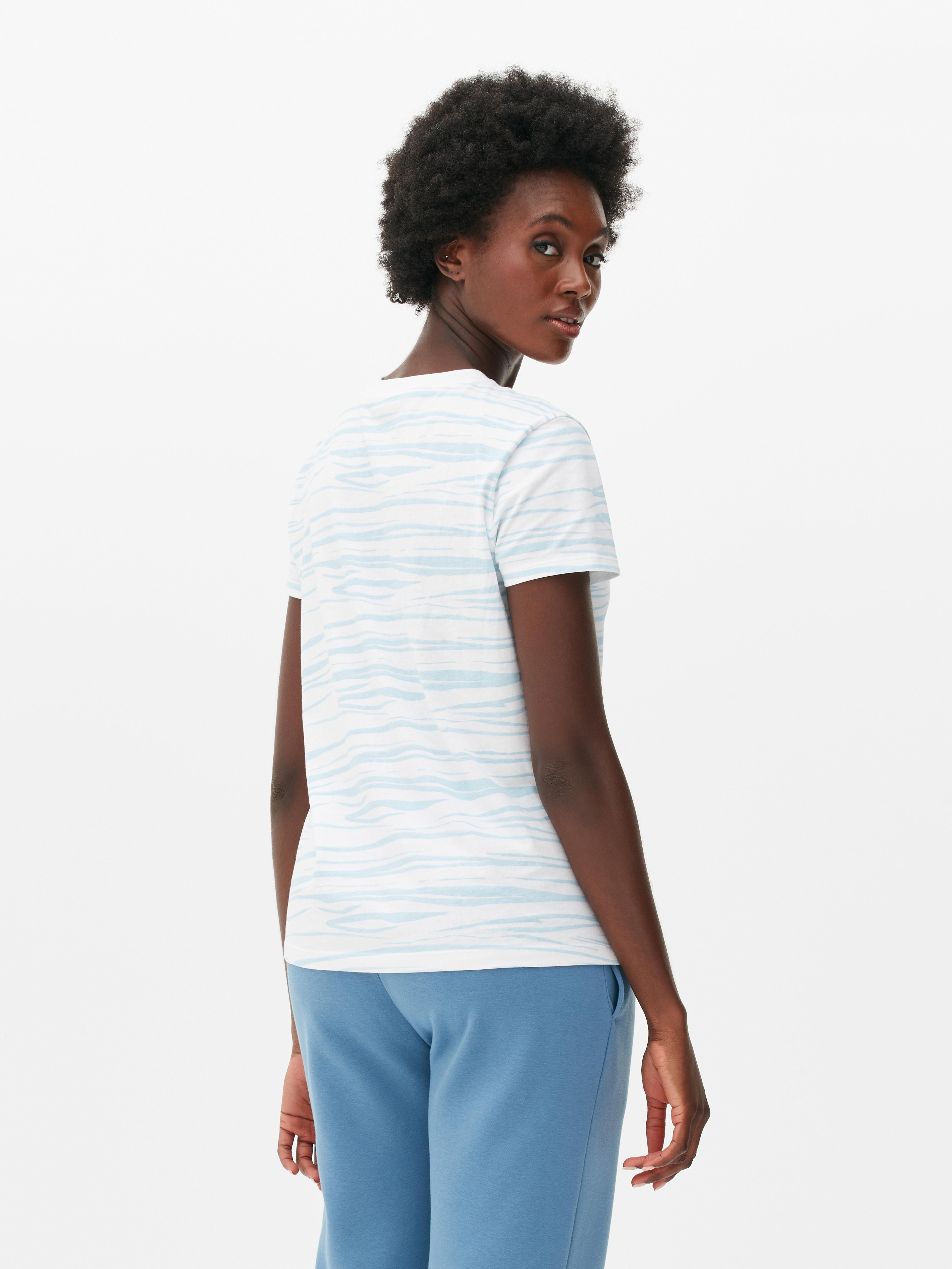 T-shirt à col ras-du-cou à motifs