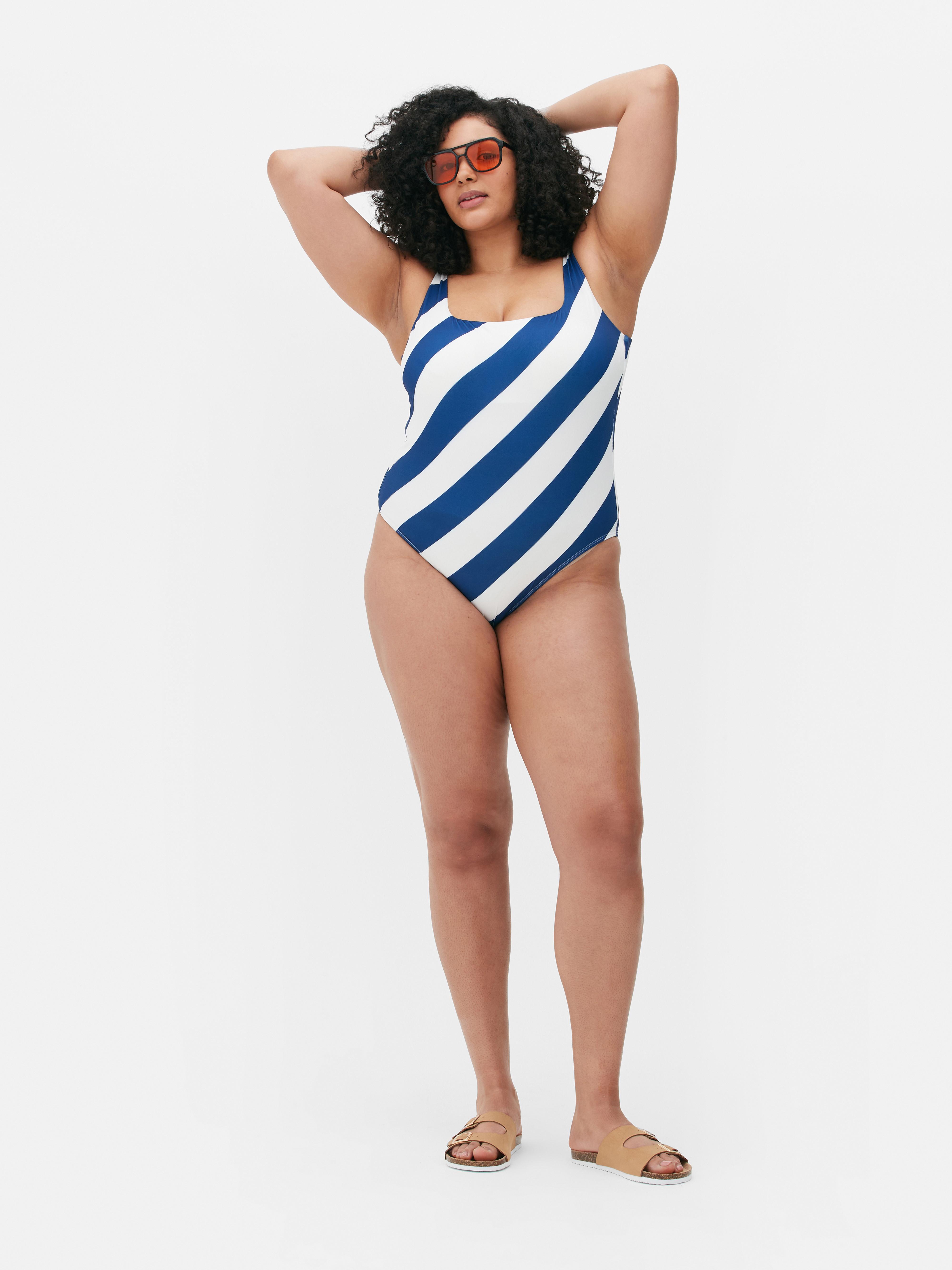 Diagonal Stripe Swimsuit