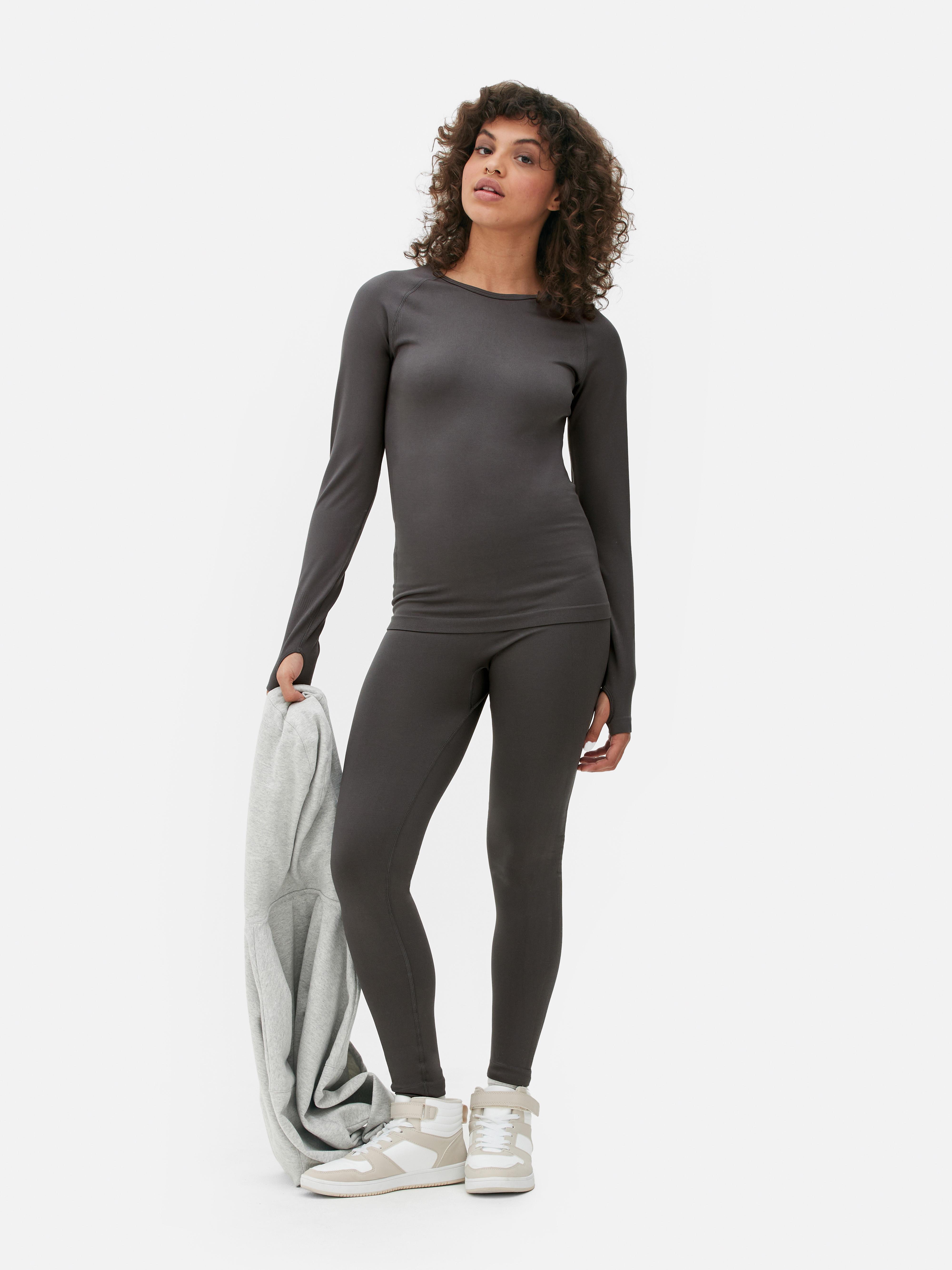 Womens Seamless Thermal Top Primark Set Long Sleeve Bottoming Top And  Double Layer Pants For Winter Warmth From Bigseaa, $26.89