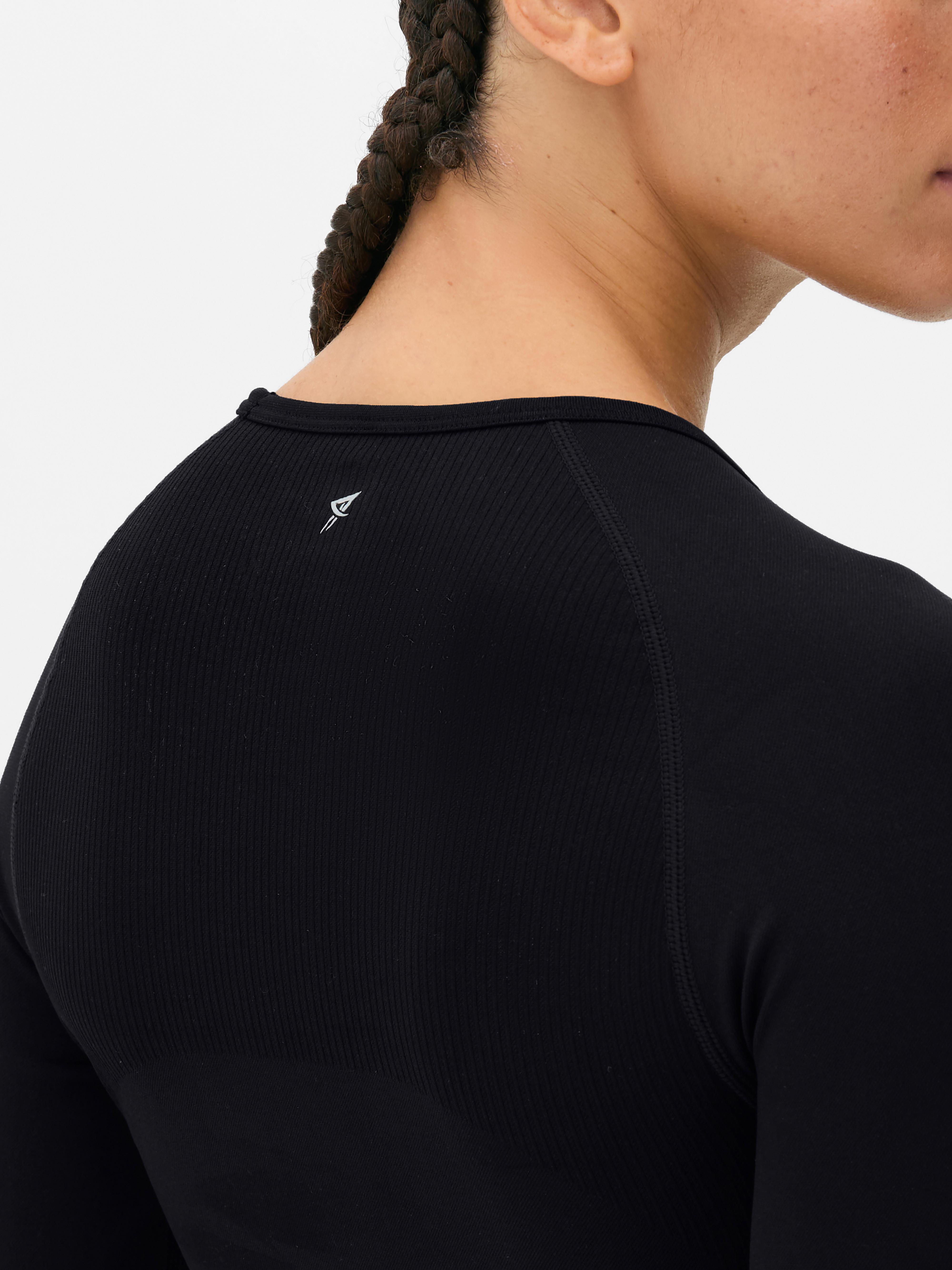 Womens Black Seamless Performance Long Sleeve Top