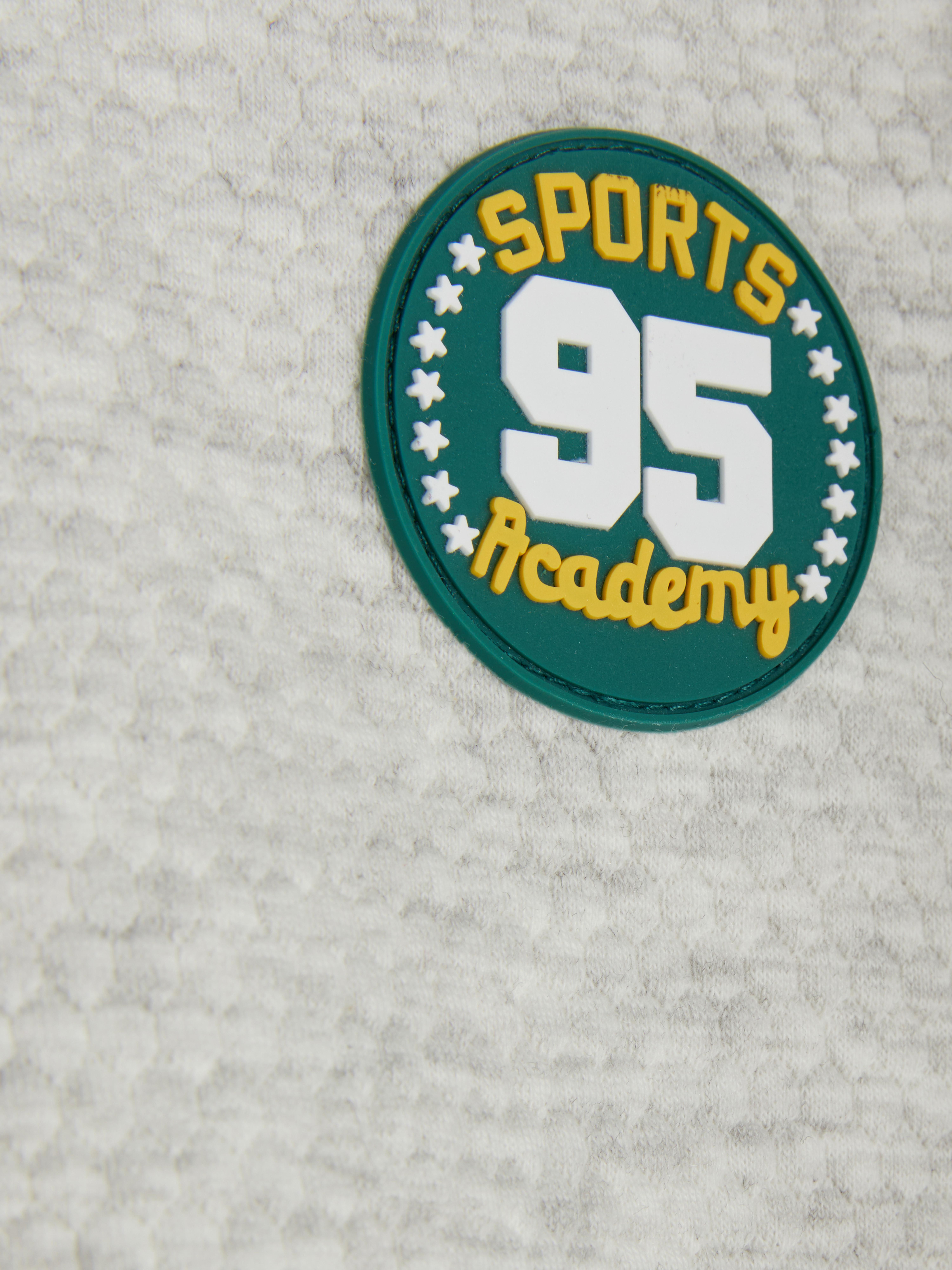 Honeycomb Texture Sports Badge Sweatshirt