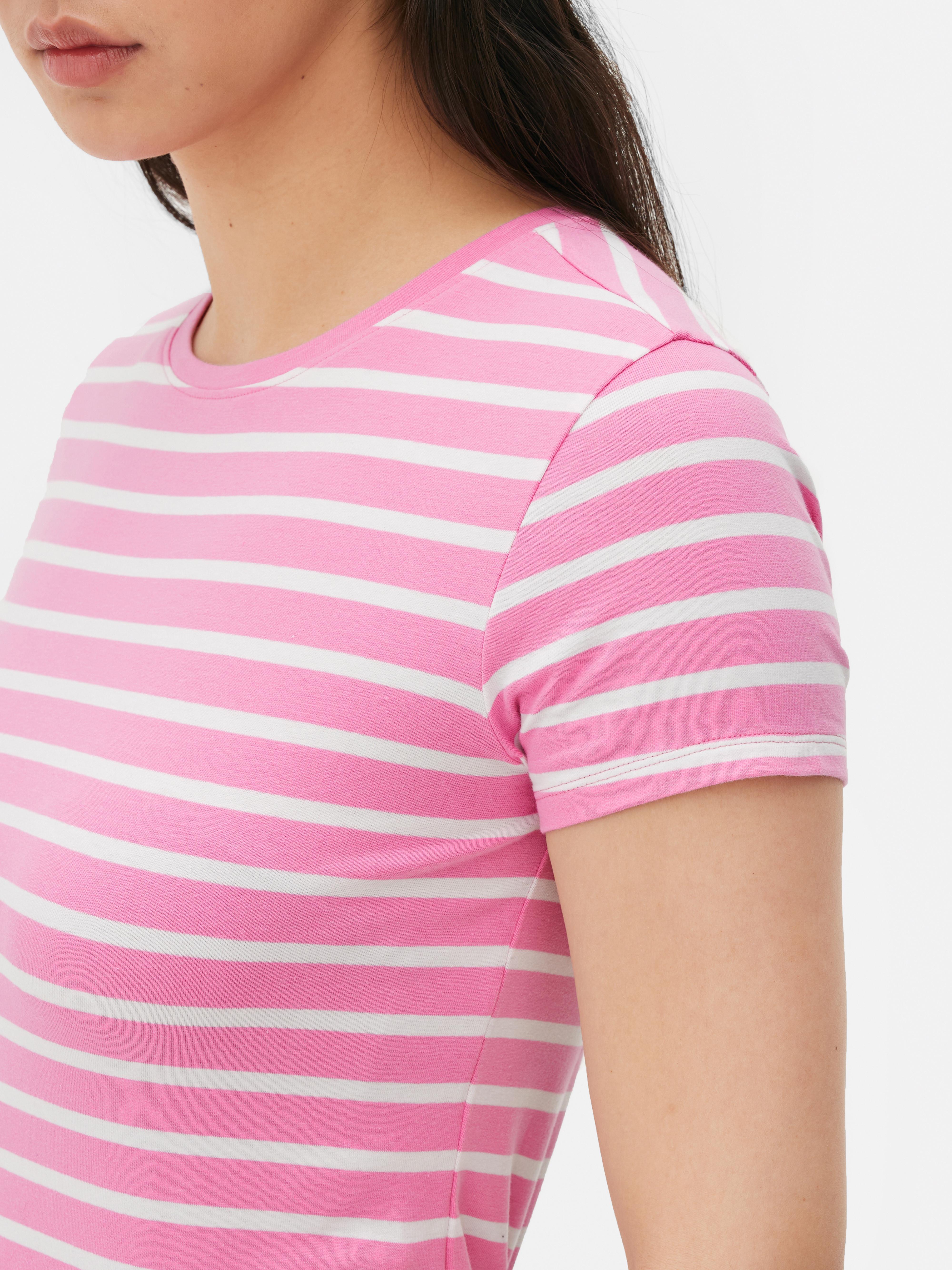 T-shirt elasticizzata con stampa a righe
