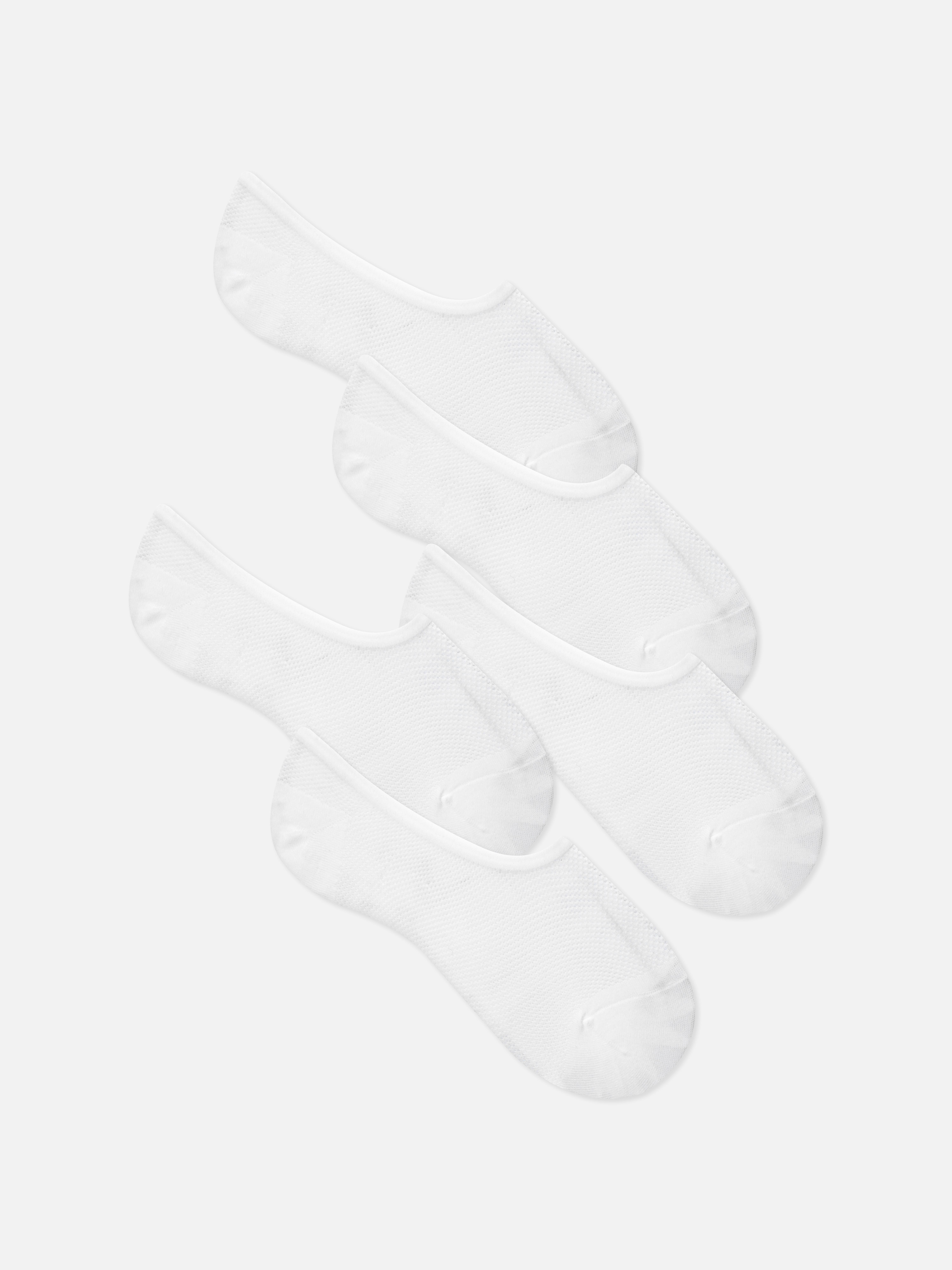 5pk Invisible Mesh Socks White