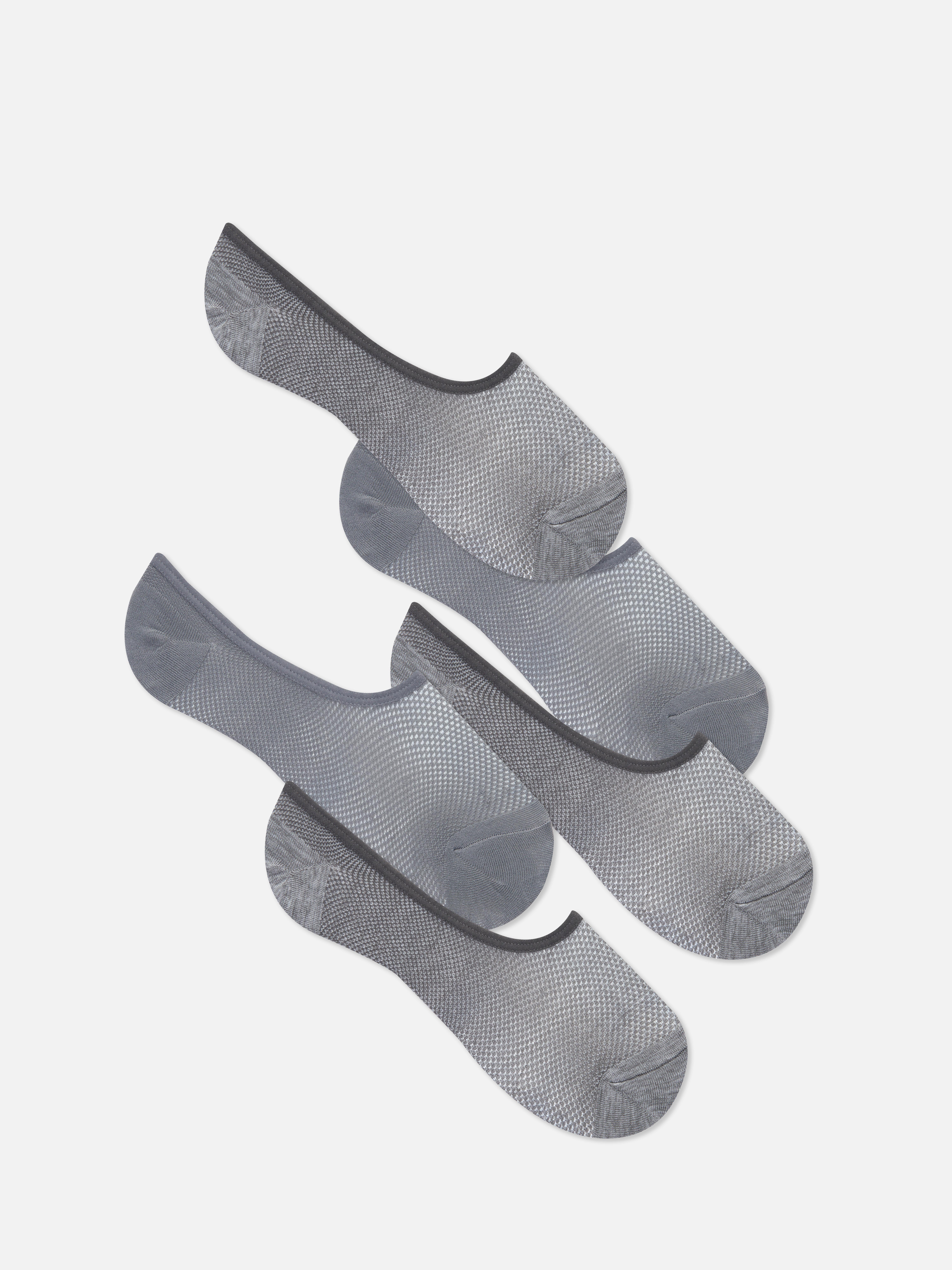 5pk Invisible Mesh Socks Grey