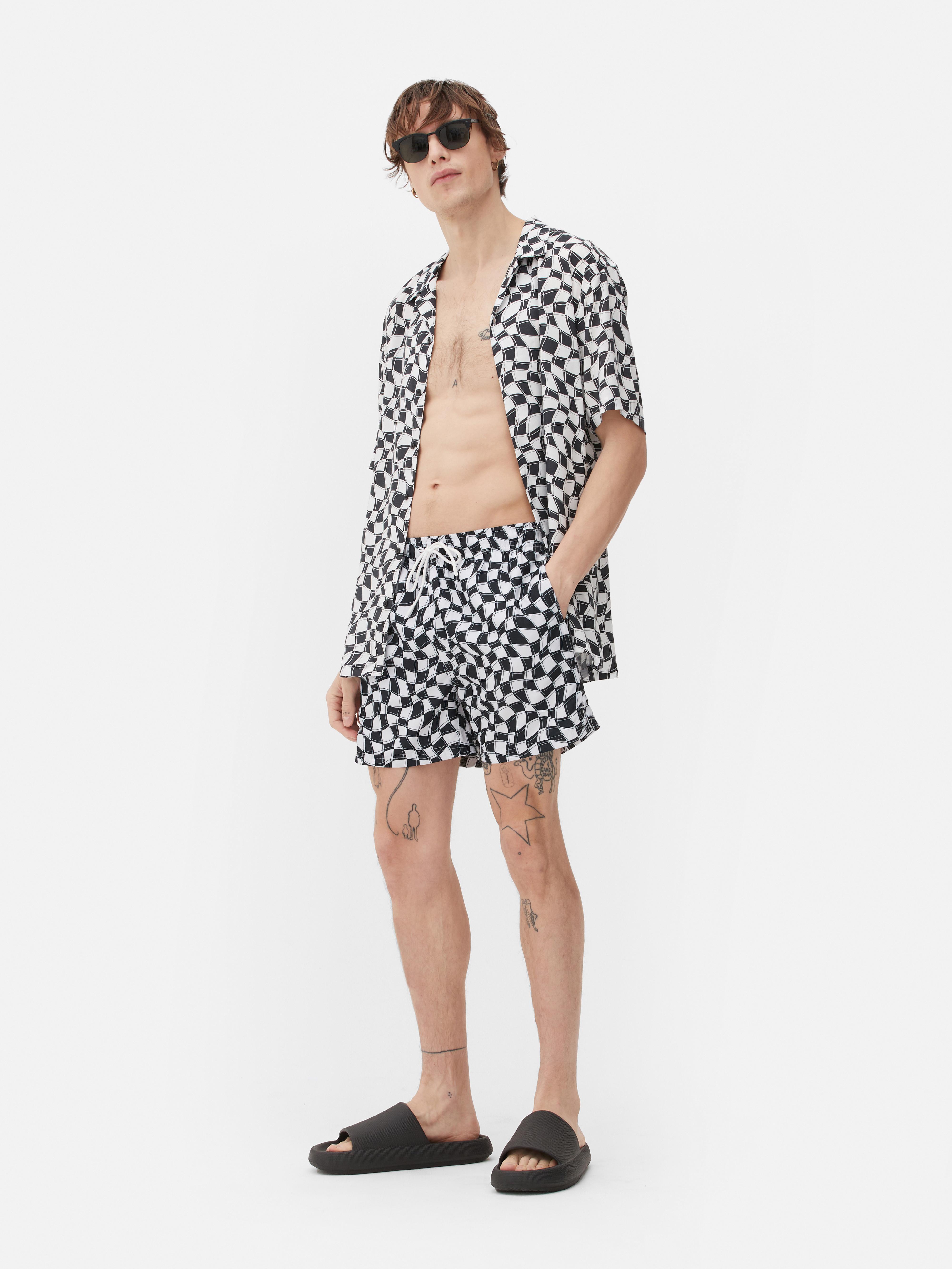 Checkerboard Print Shorts