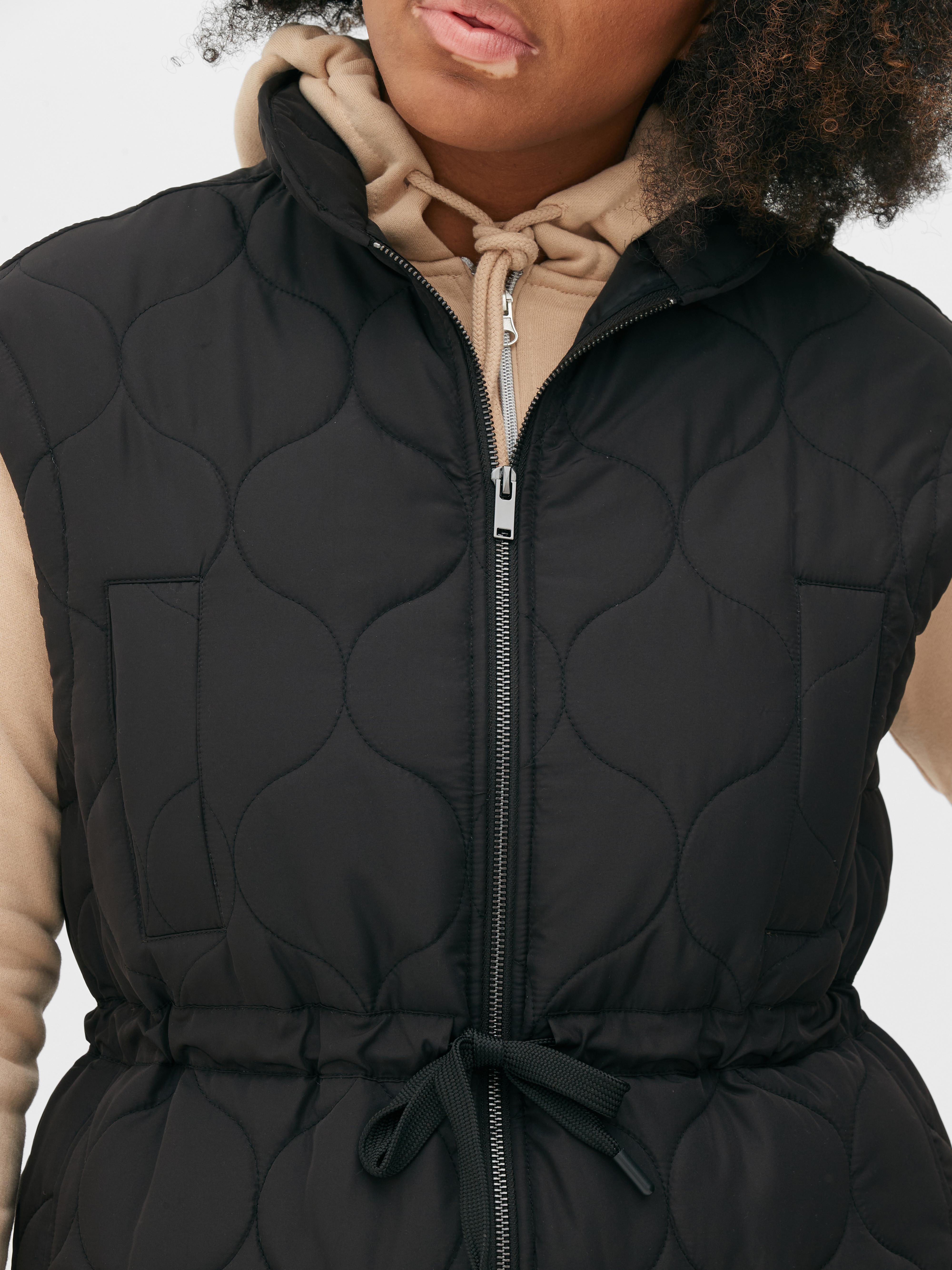 Drawstring Waist Quilted Gilet