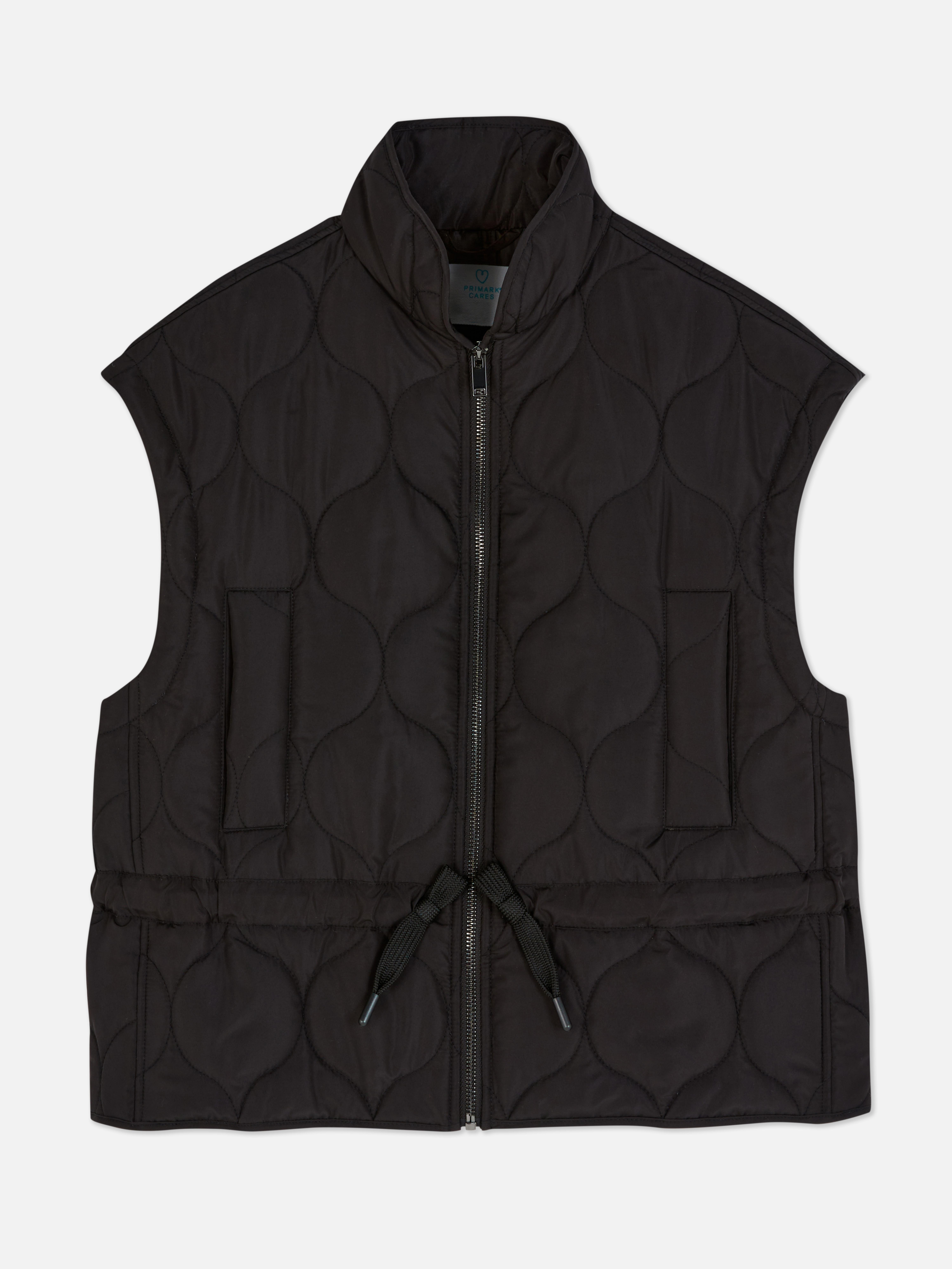 Drawstring Waist Quilted Gilet