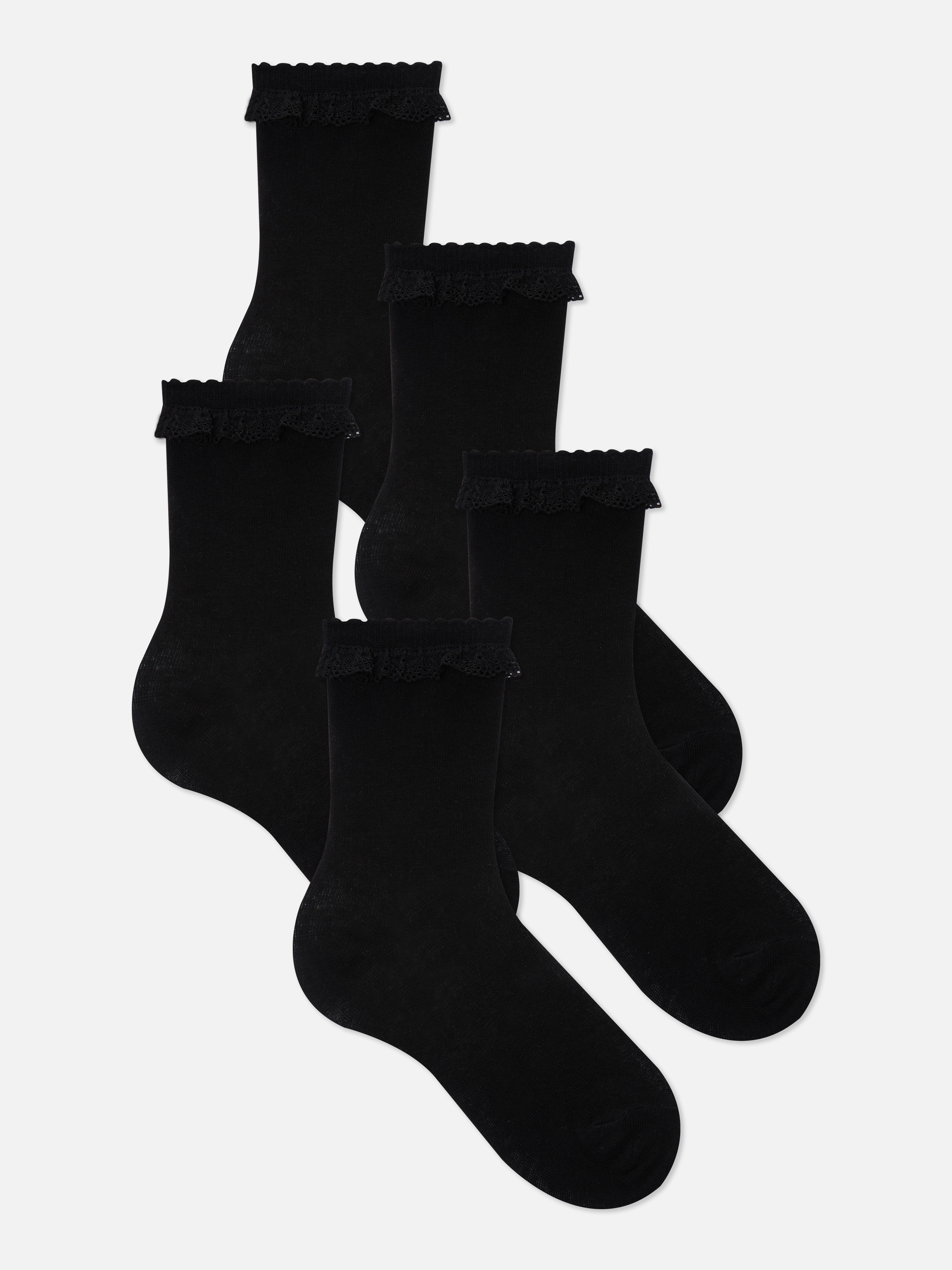 5-Pack Ruffle Collar Socks