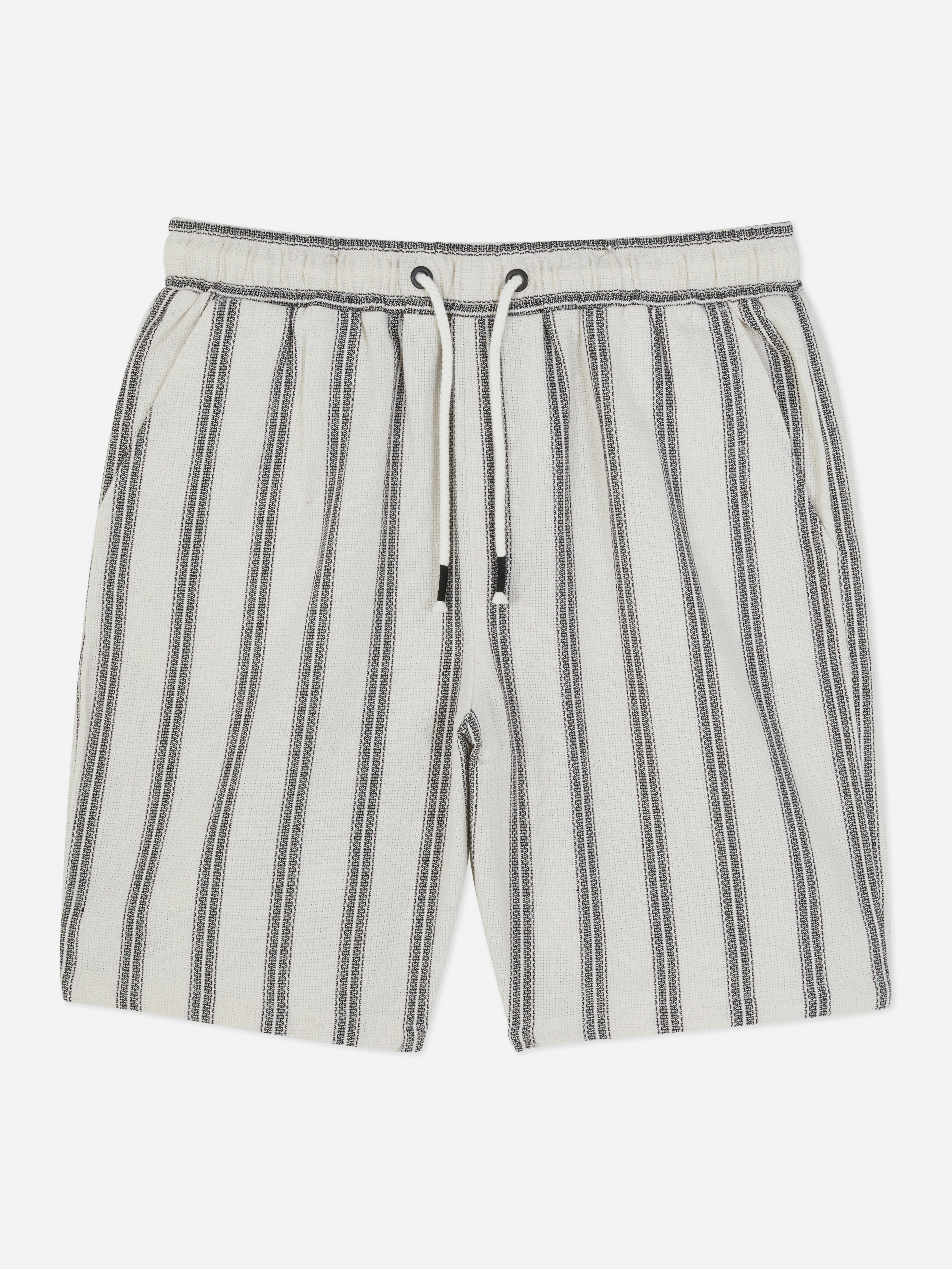 Textured Drawstring Bermuda Shorts