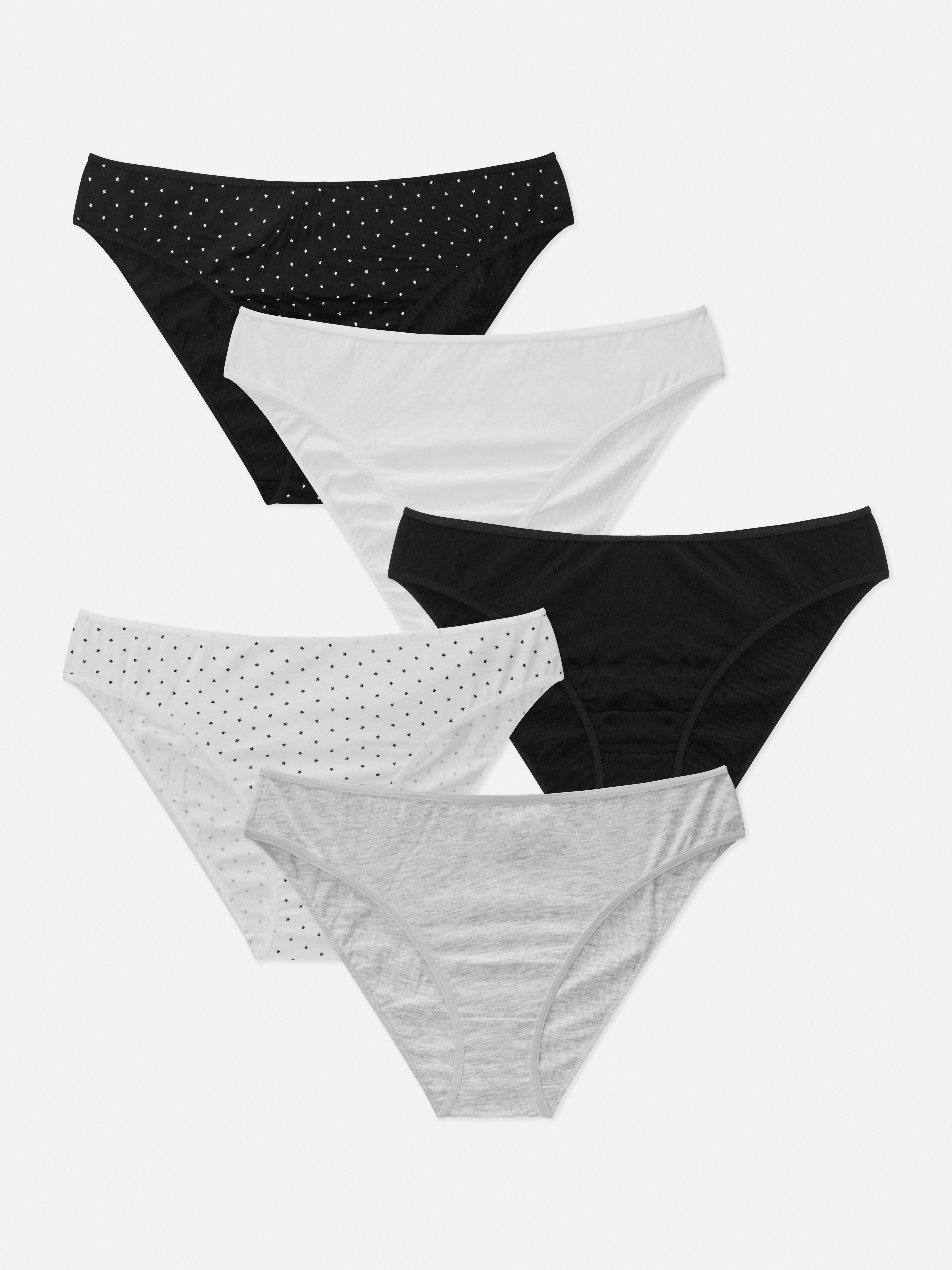 Primark Pack of 5 Ladies Women Mini Brief Knickers Underwear 100