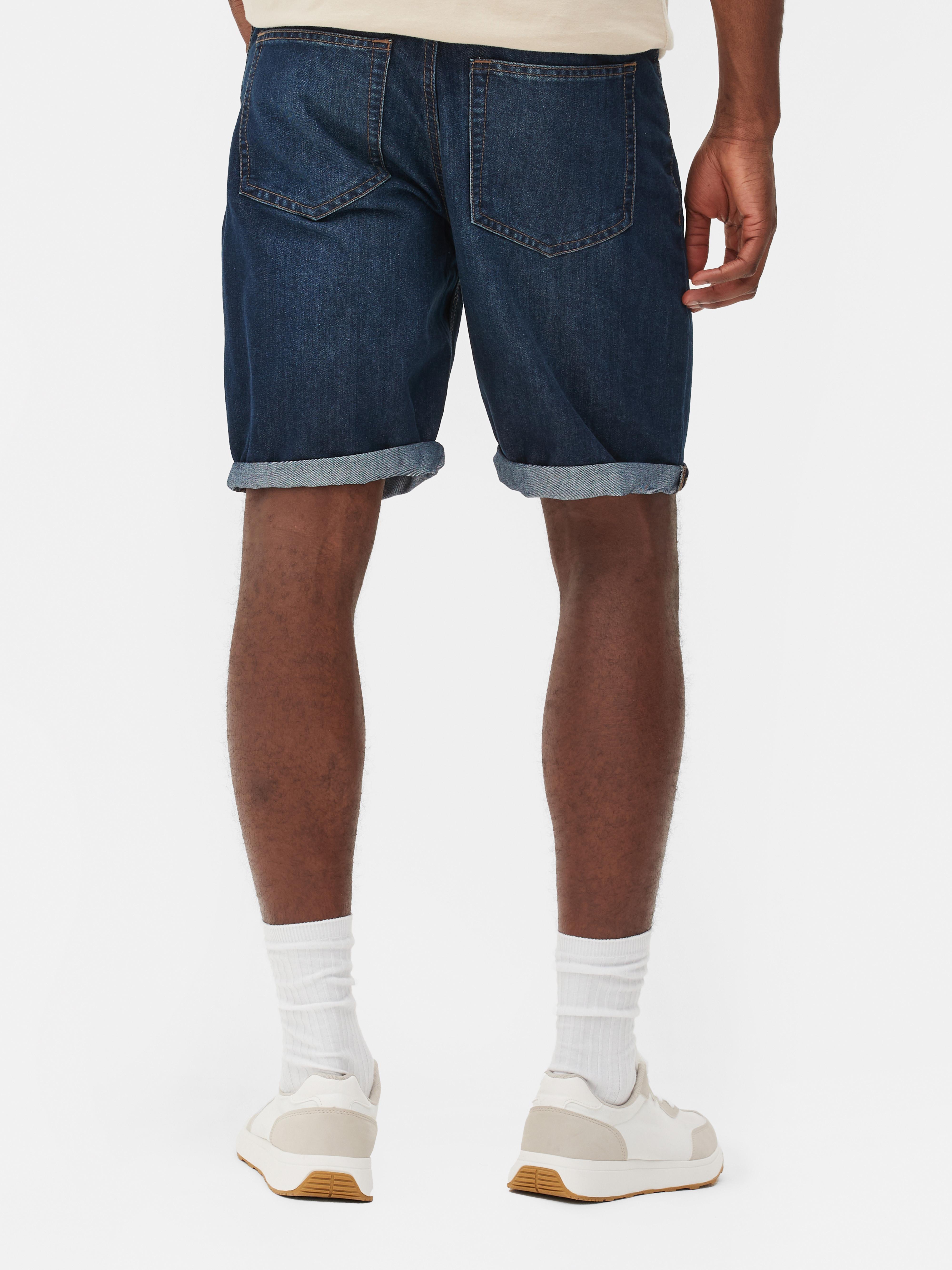 Mens Dark Blue Denim Shorts Primark