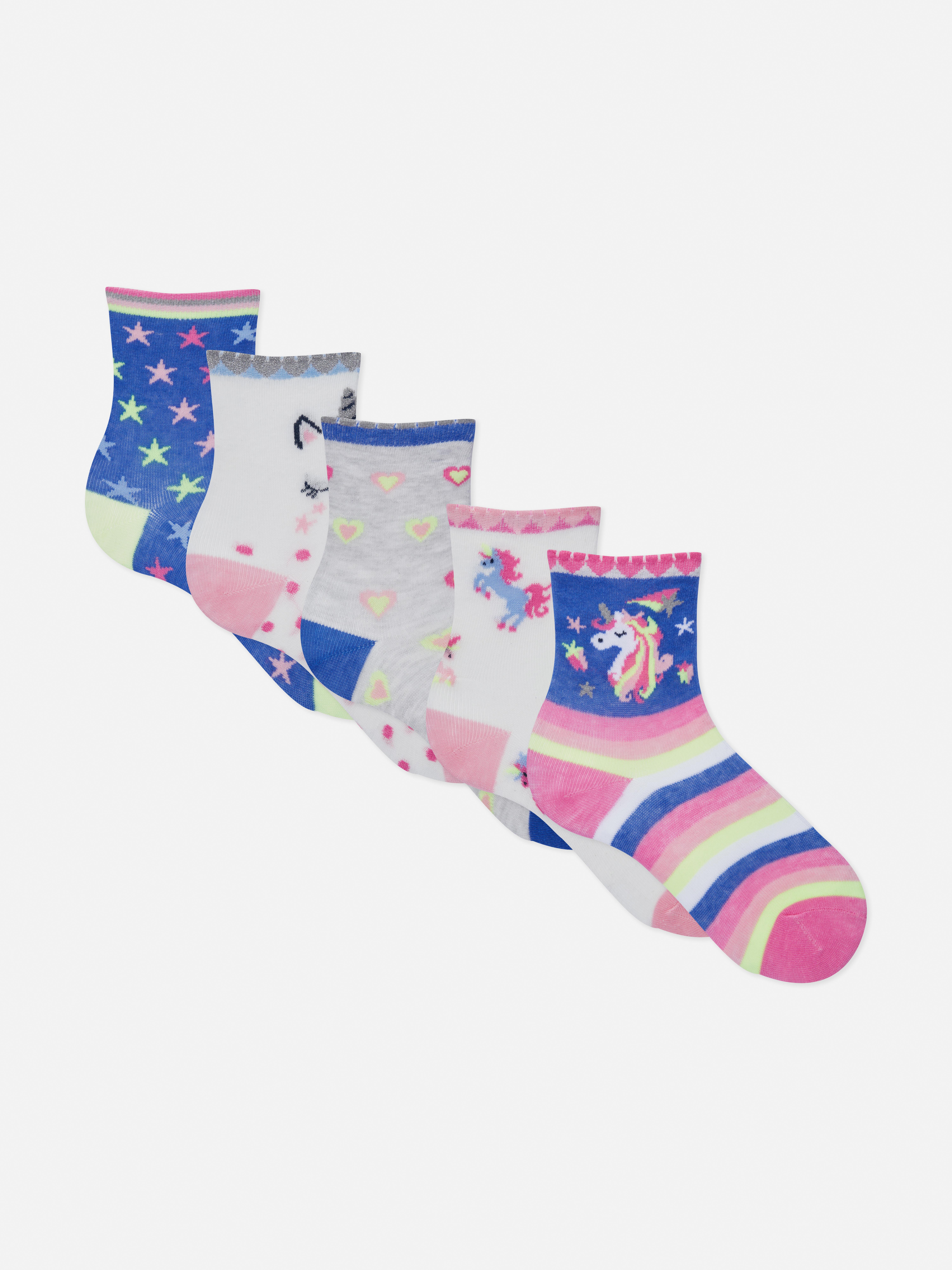 5-Pack Unicorn Patterns Ankle Socks