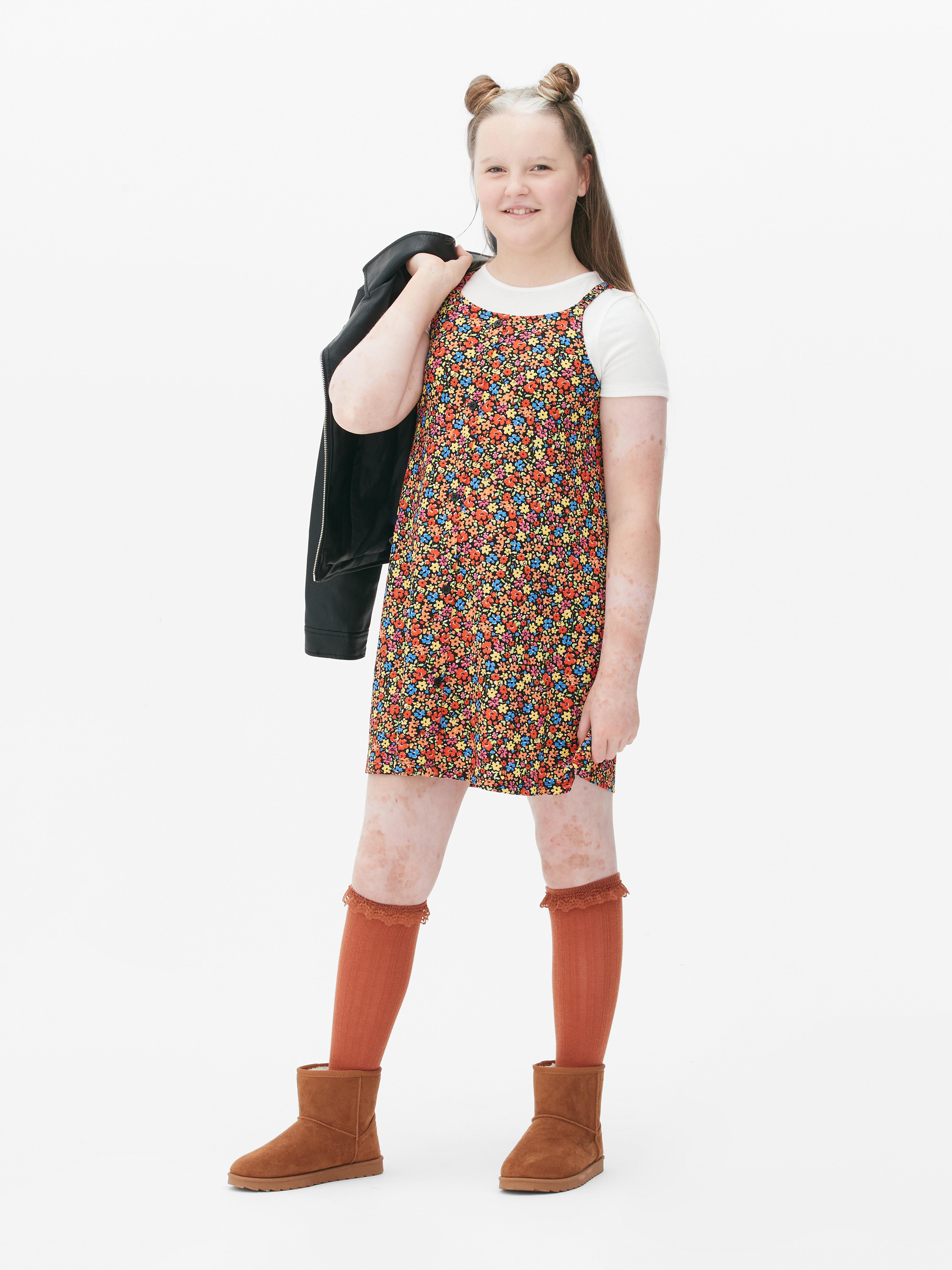 Short Sleeve Tshirt and Pinafore Dress Set Penneys