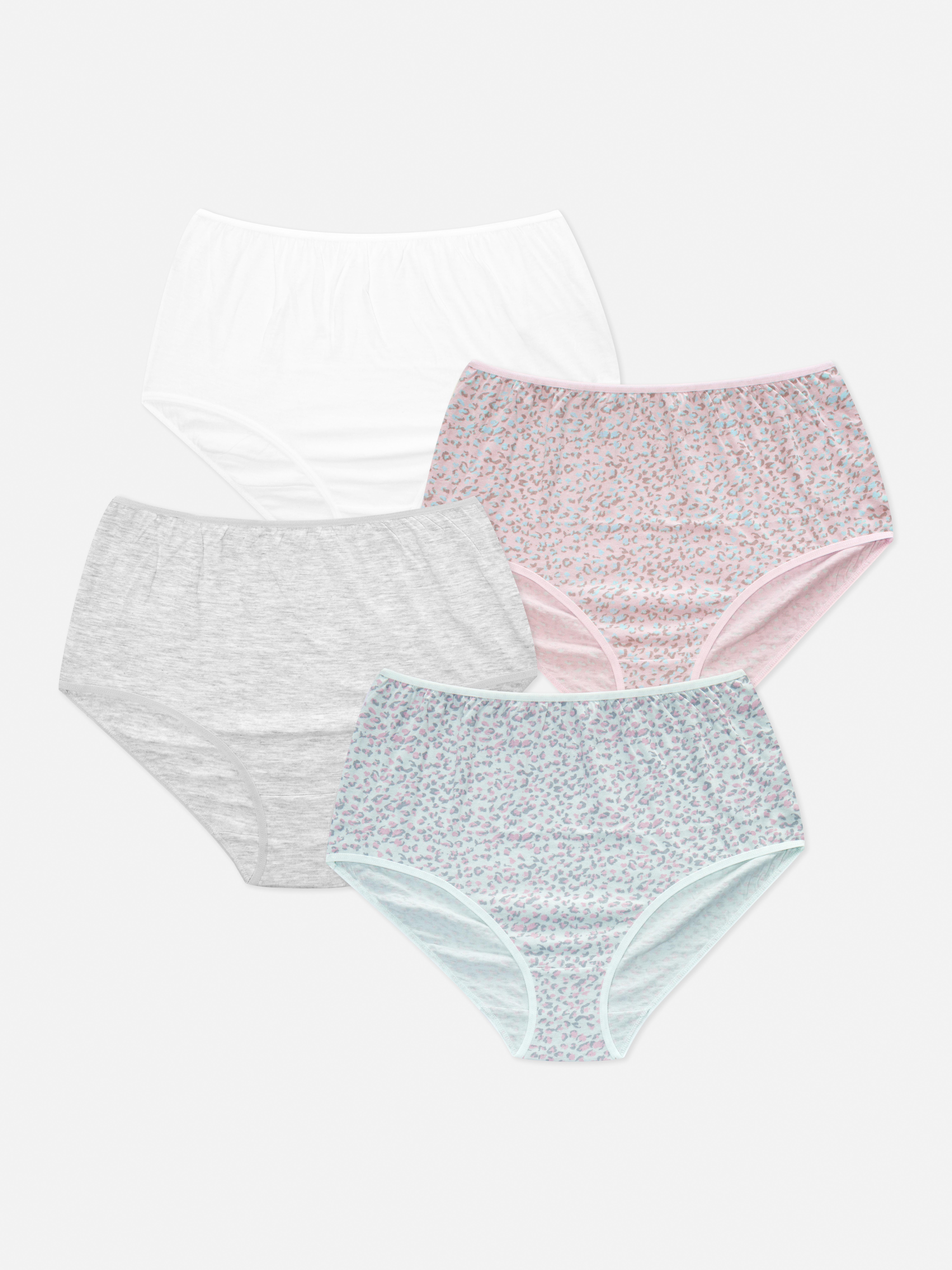 4pk Various Print High Waisted Full Brief